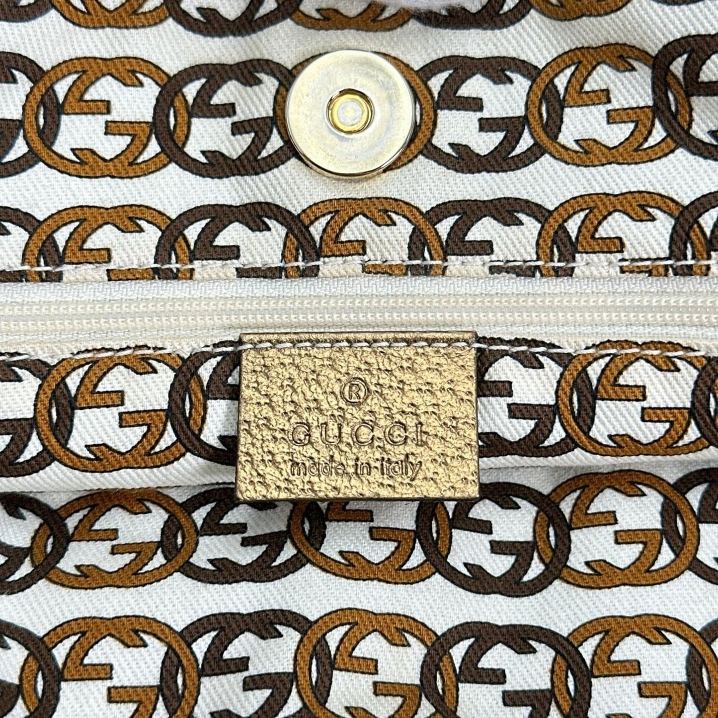 Gucci Princy, Beige, Canvas, shoulder