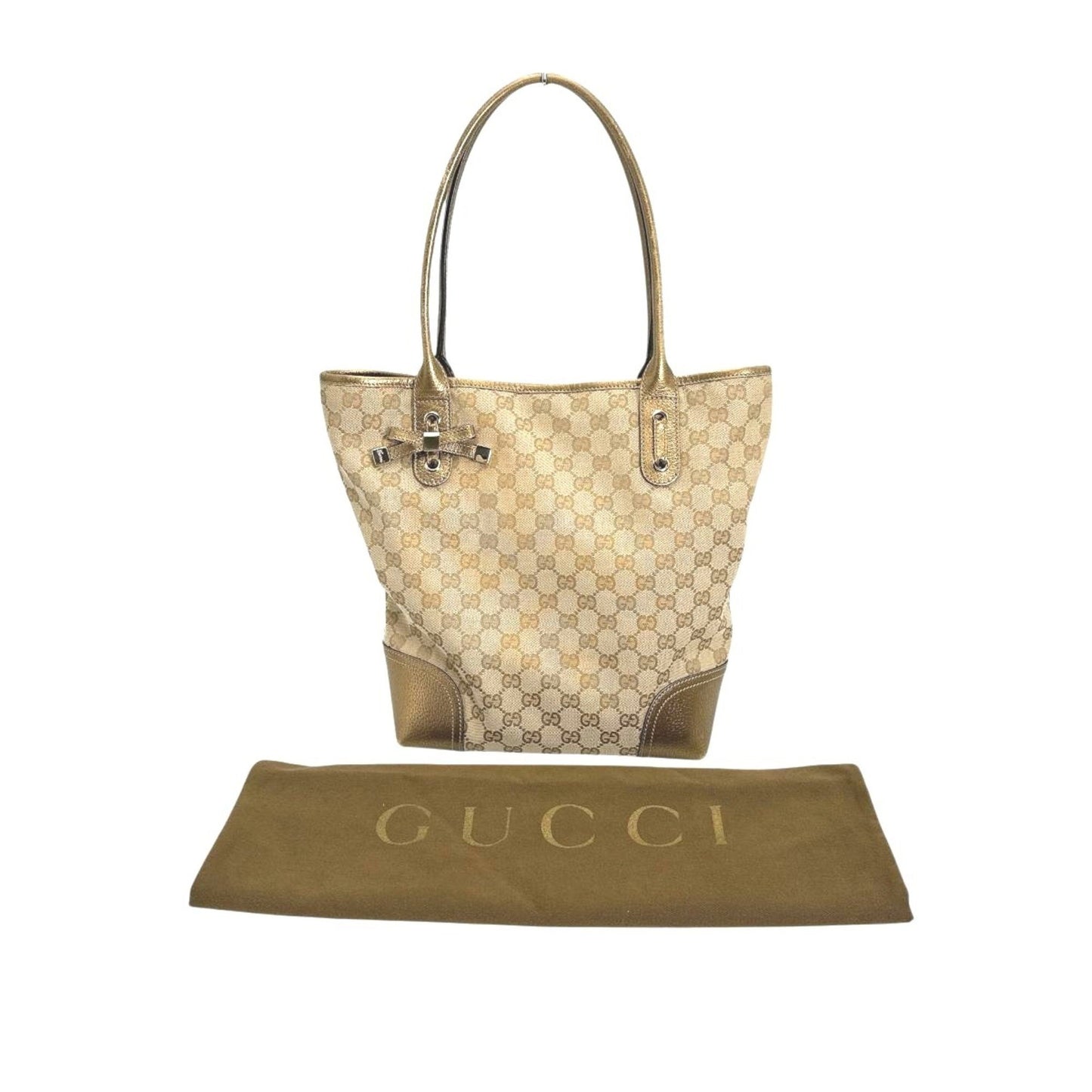 Gucci Princy, Beige, Canvas, shoulder