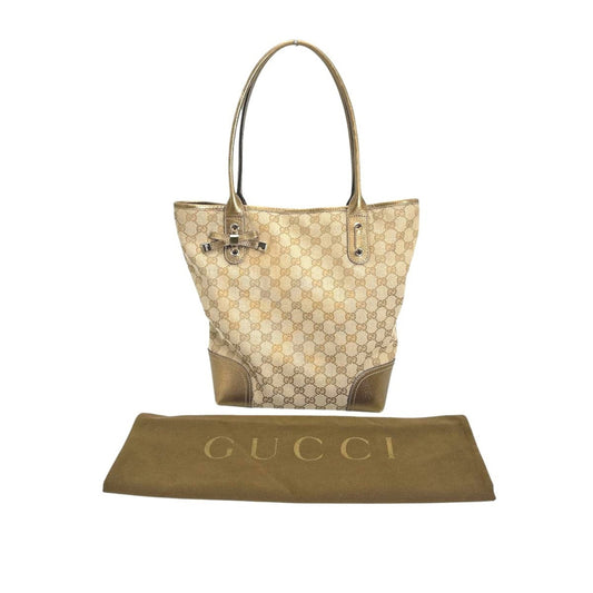 Gucci Princy, Beige, Canvas, shoulder