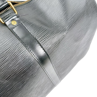 Louis Vuitton Keepall 50, Black, Leather, travel