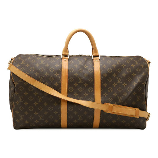 Louis Vuitton Keepall Bandouliere 55, Brown, Canvas, travel