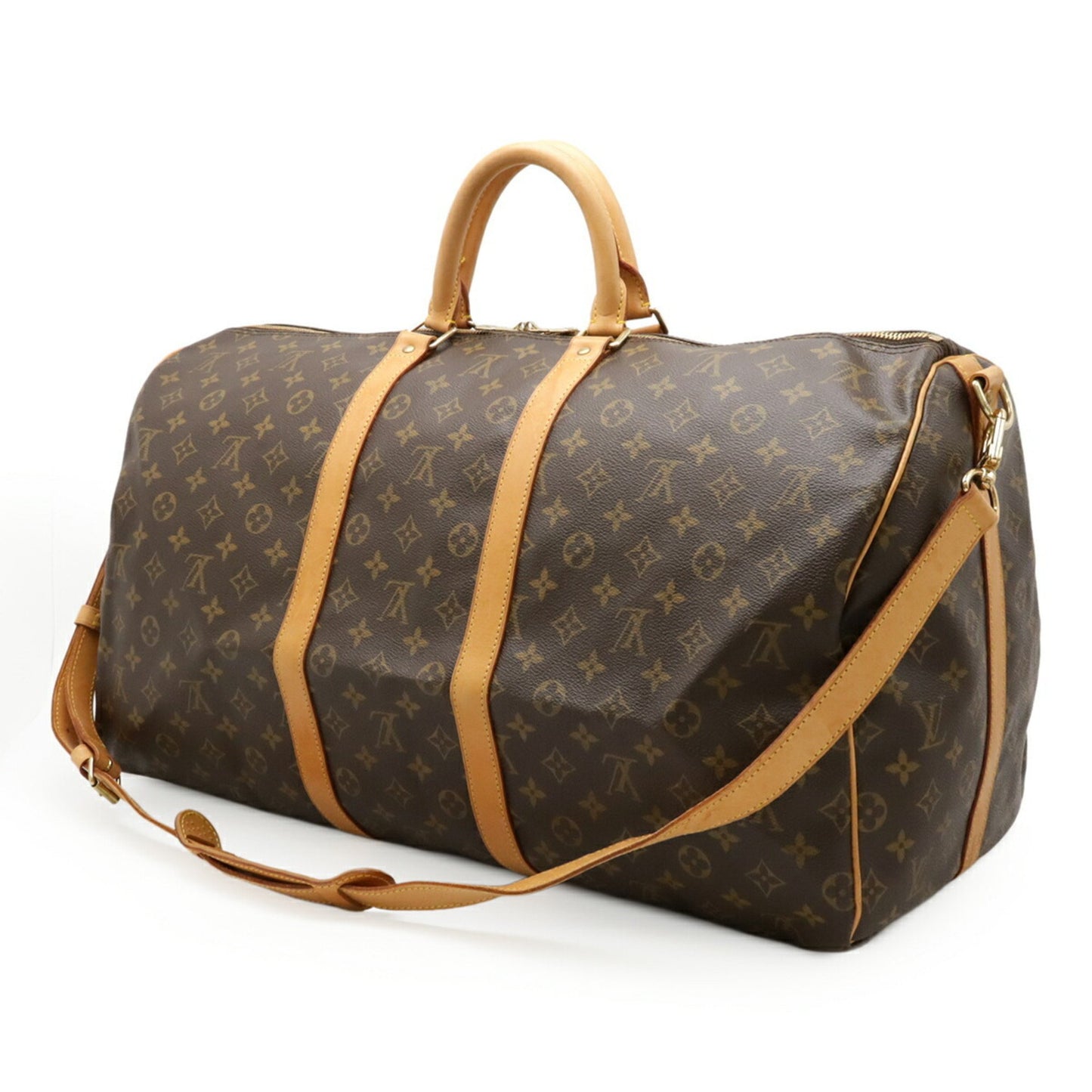 Louis Vuitton Keepall Bandouliere 55, Brown, Canvas, travel