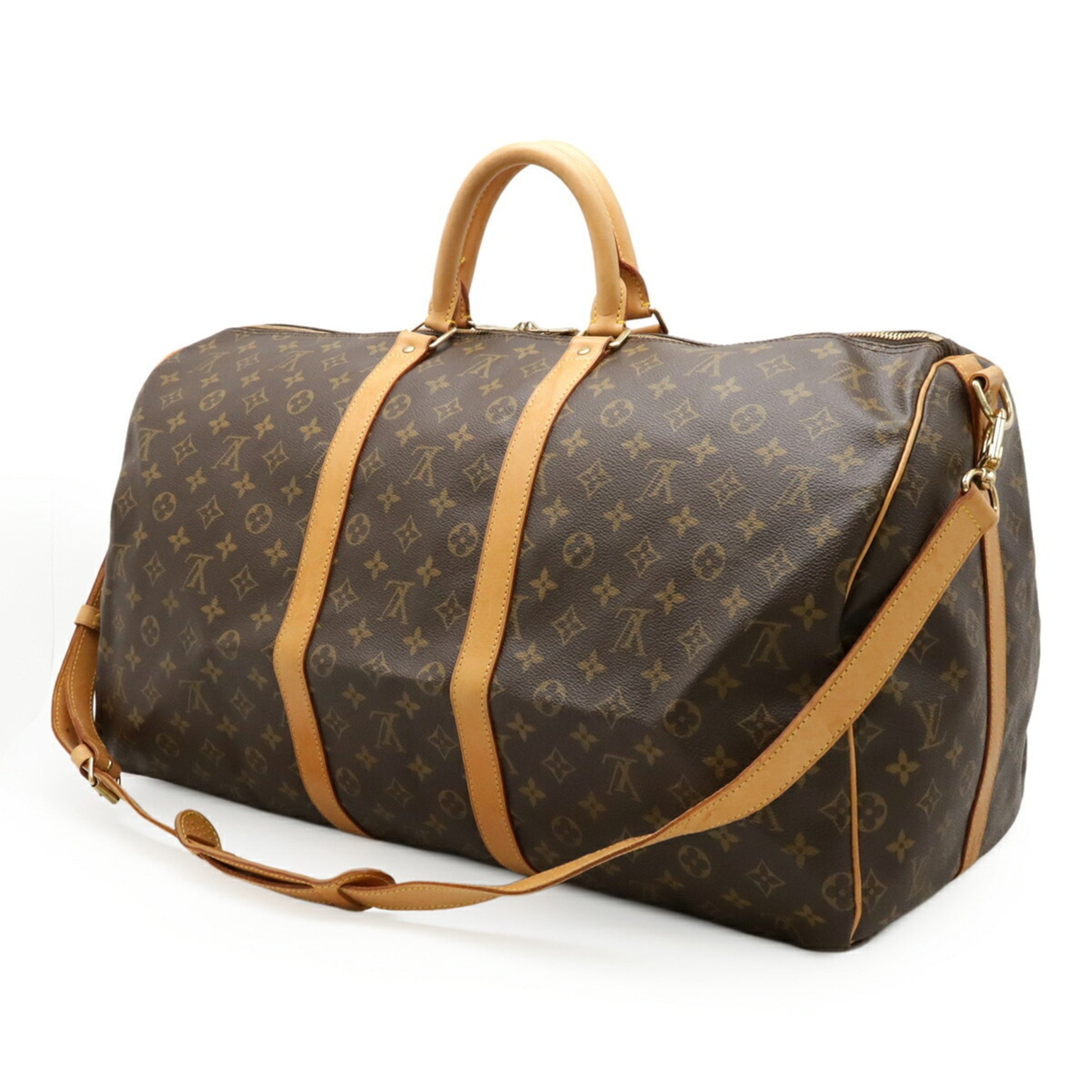 Louis Vuitton Keepall Bandouliere 55, Brown, Canvas, travel