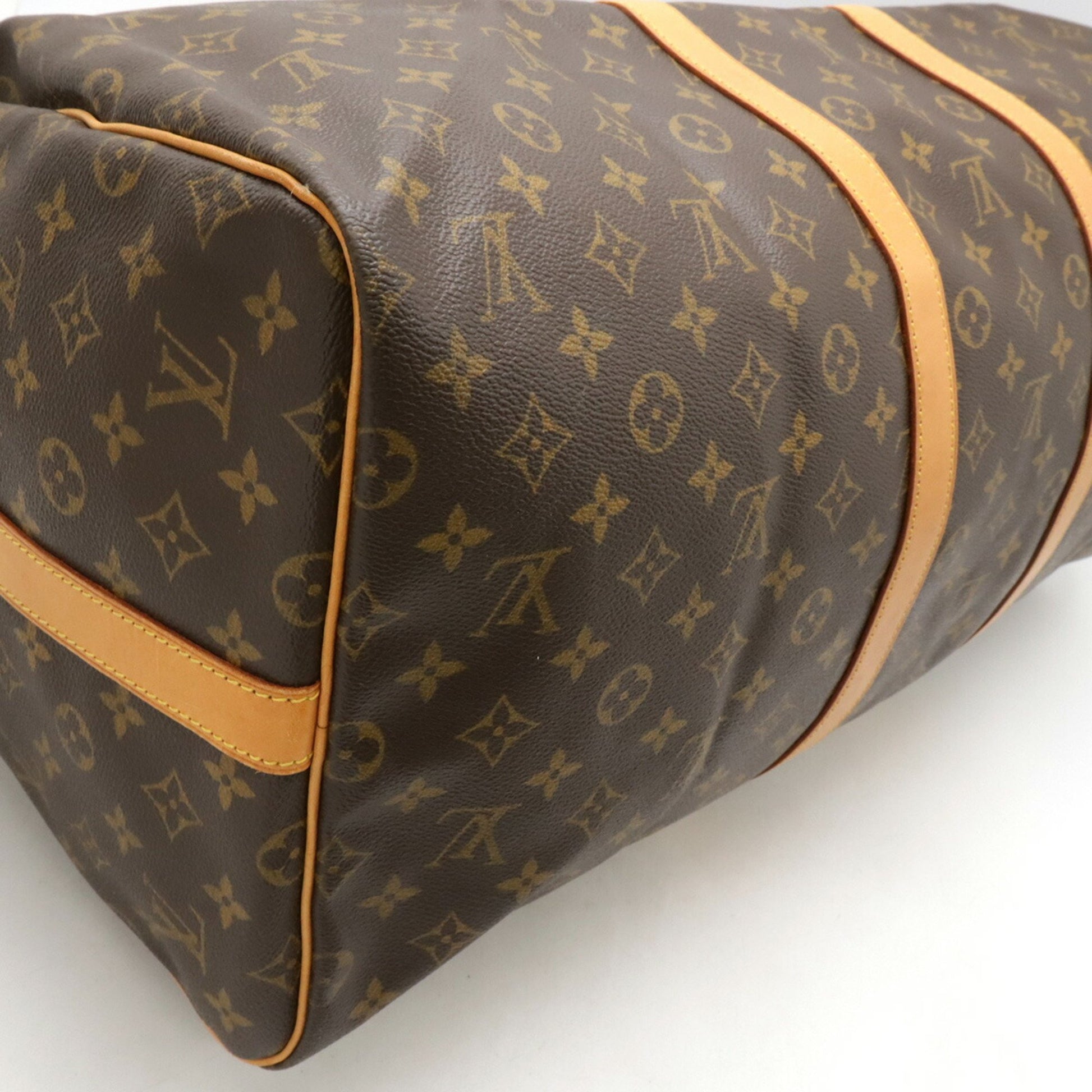 Louis Vuitton Keepall Bandouliere 55, Brown, Canvas, travel