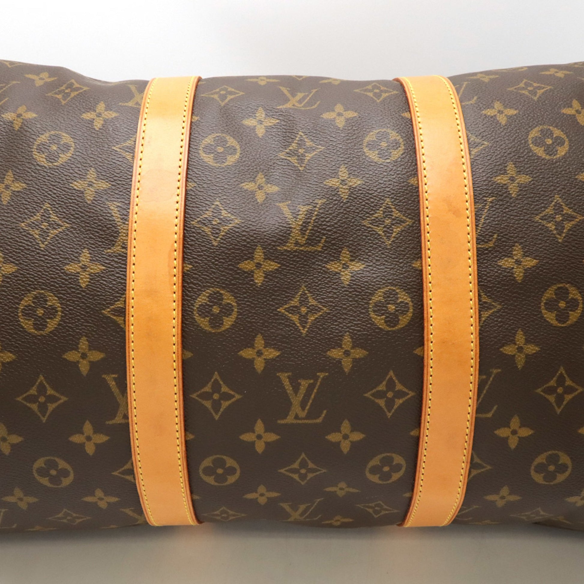 Louis Vuitton Keepall Bandouliere 55, Brown, Canvas, travel
