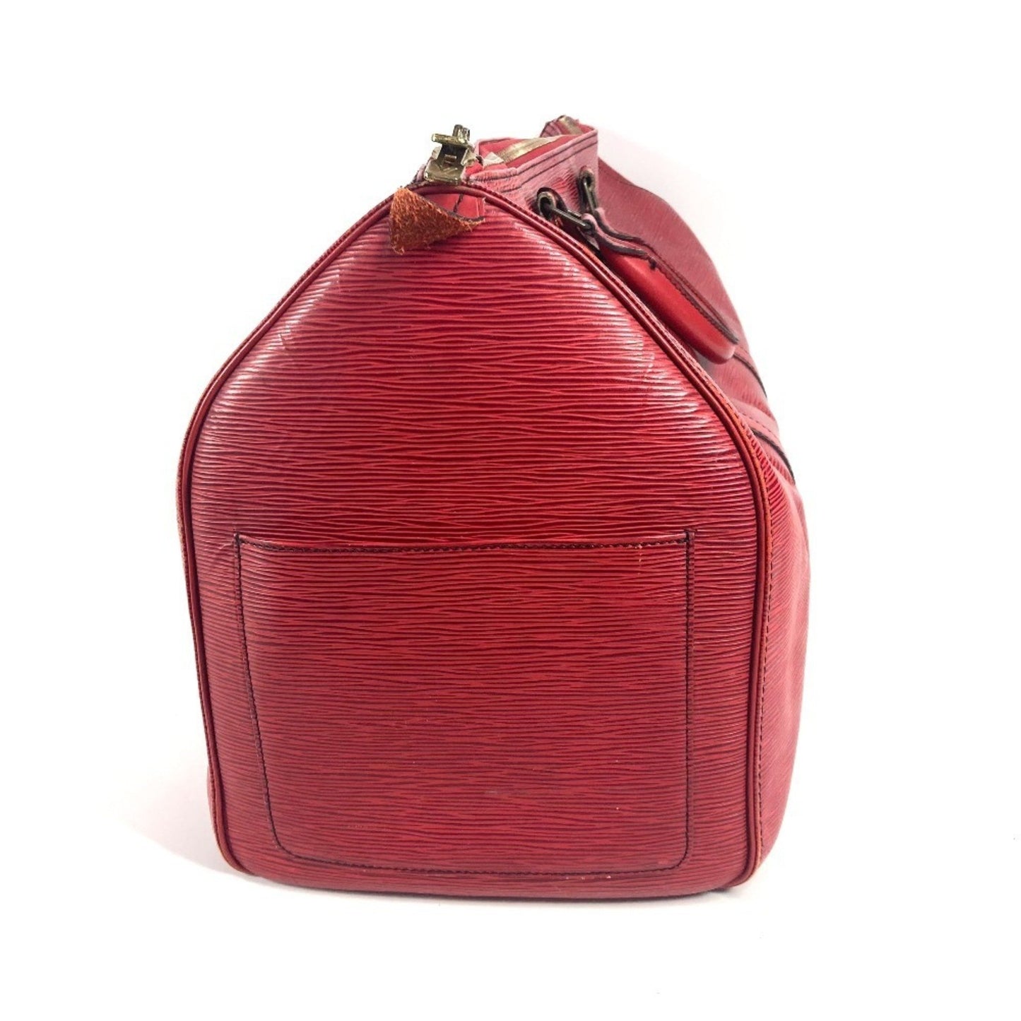 Louis Vuitton Keepall 50, Red, Leather, travel