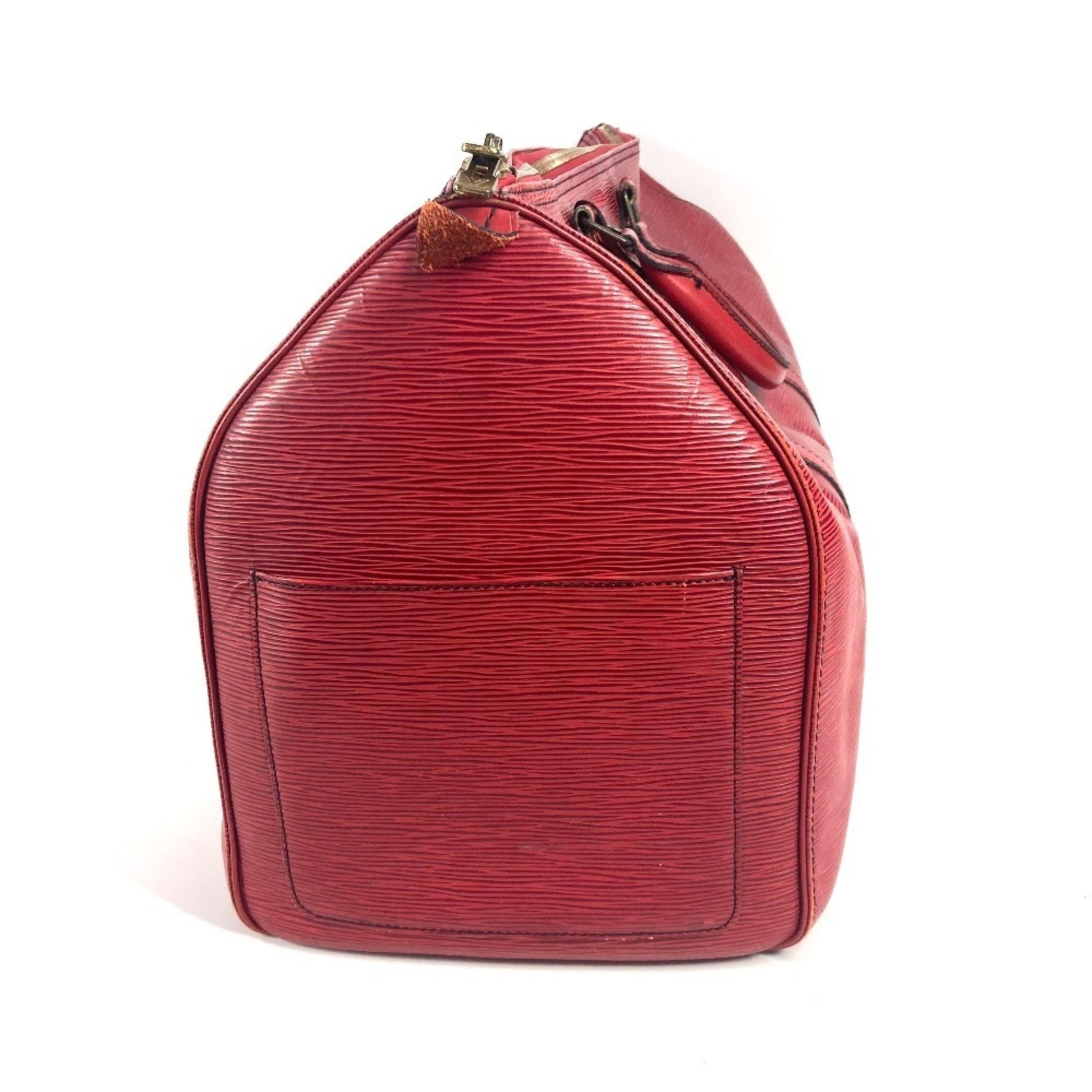 Louis Vuitton Keepall 50, Red, Leather, travel