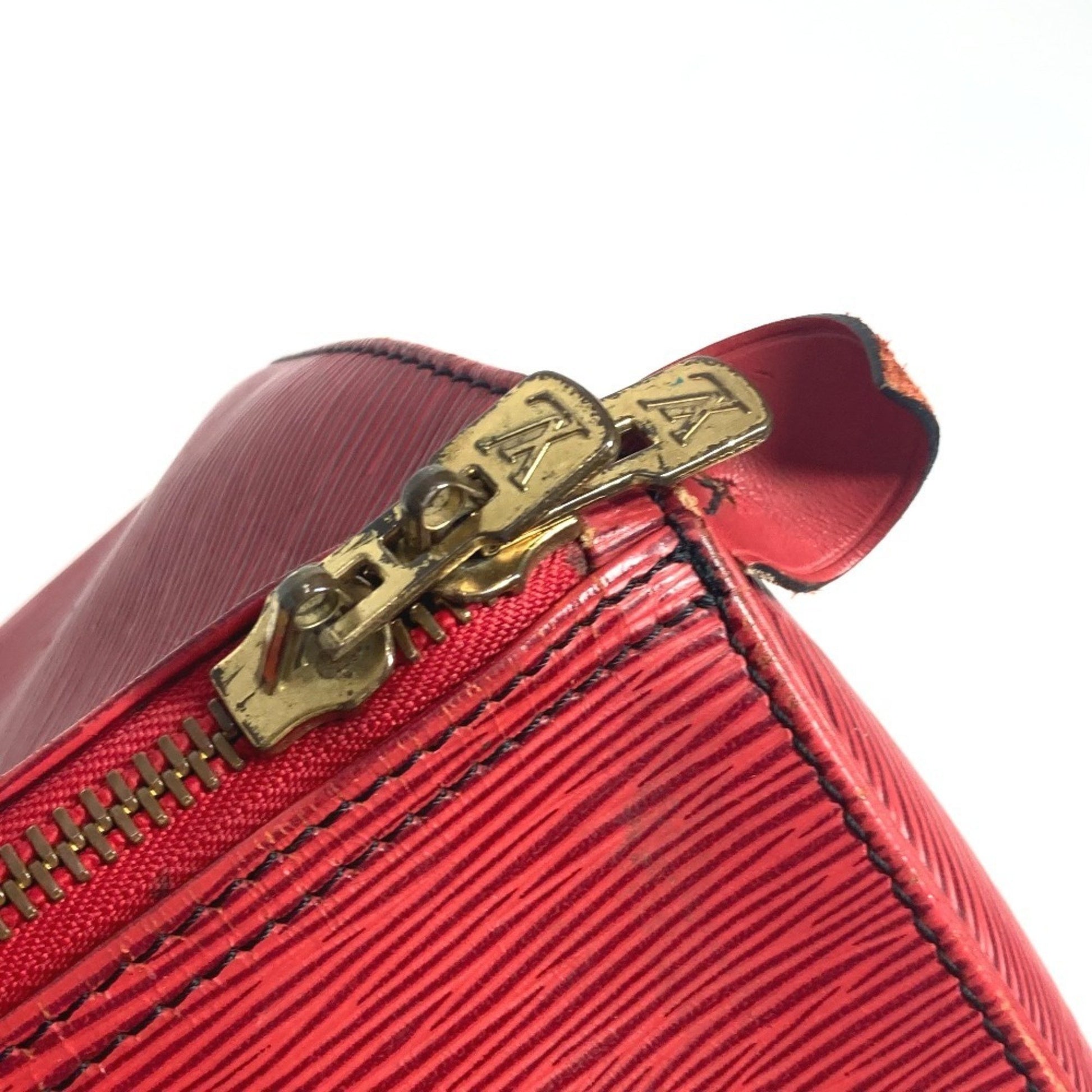 Louis Vuitton Keepall 50, Red, Leather, travel