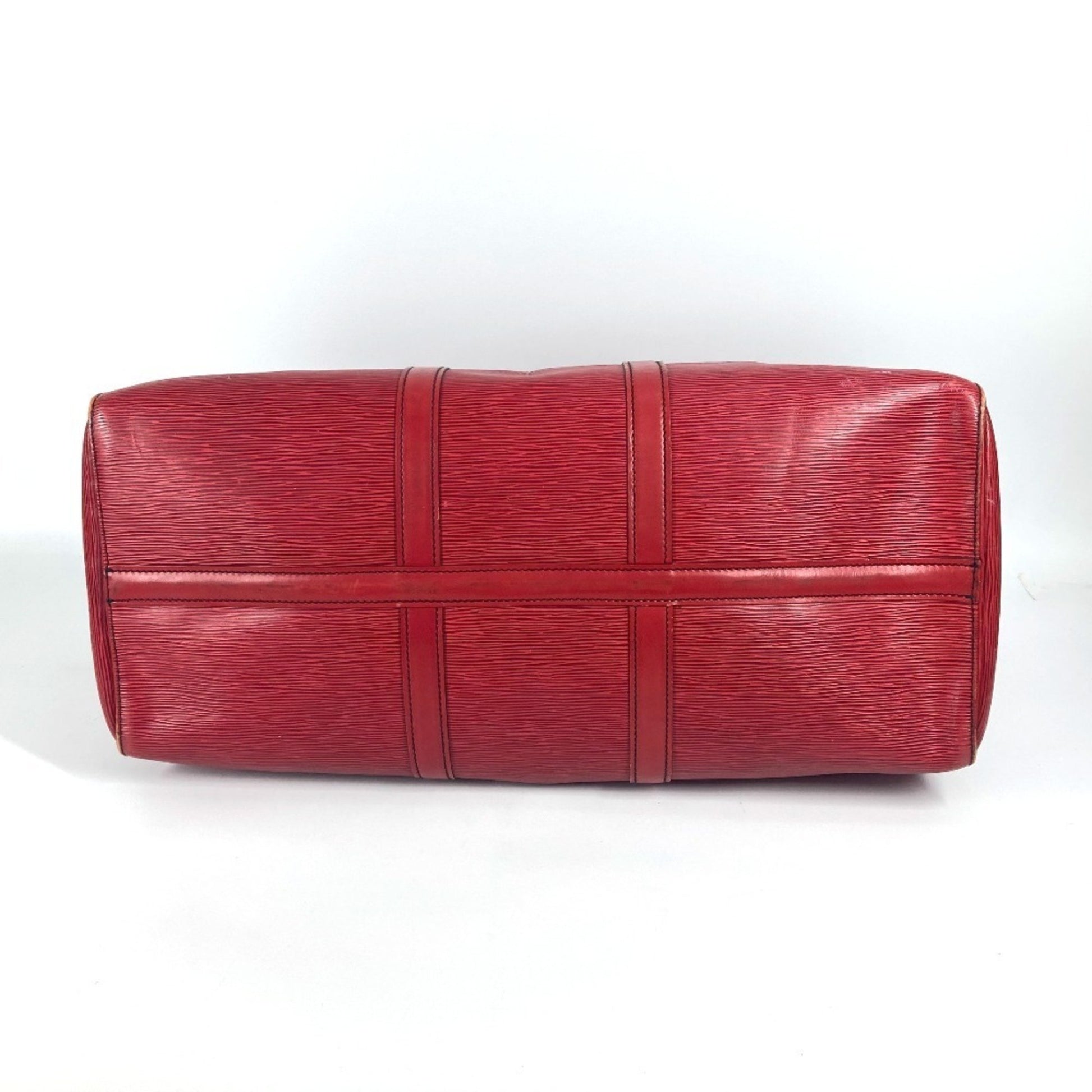 Louis Vuitton Keepall 50, Red, Leather, travel