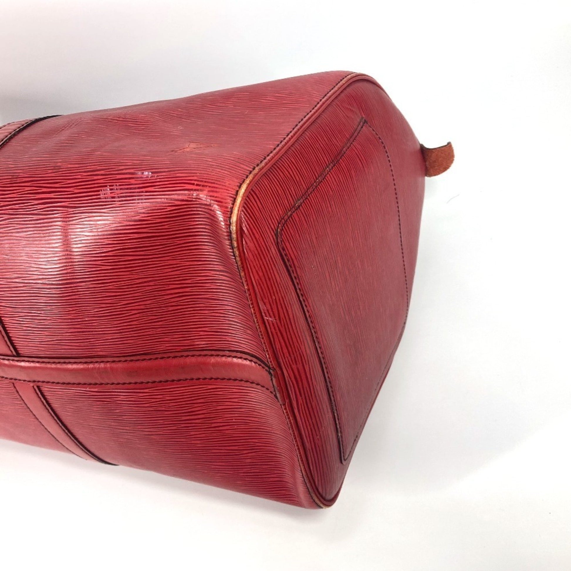 Louis Vuitton Keepall 50, Red, Leather, travel