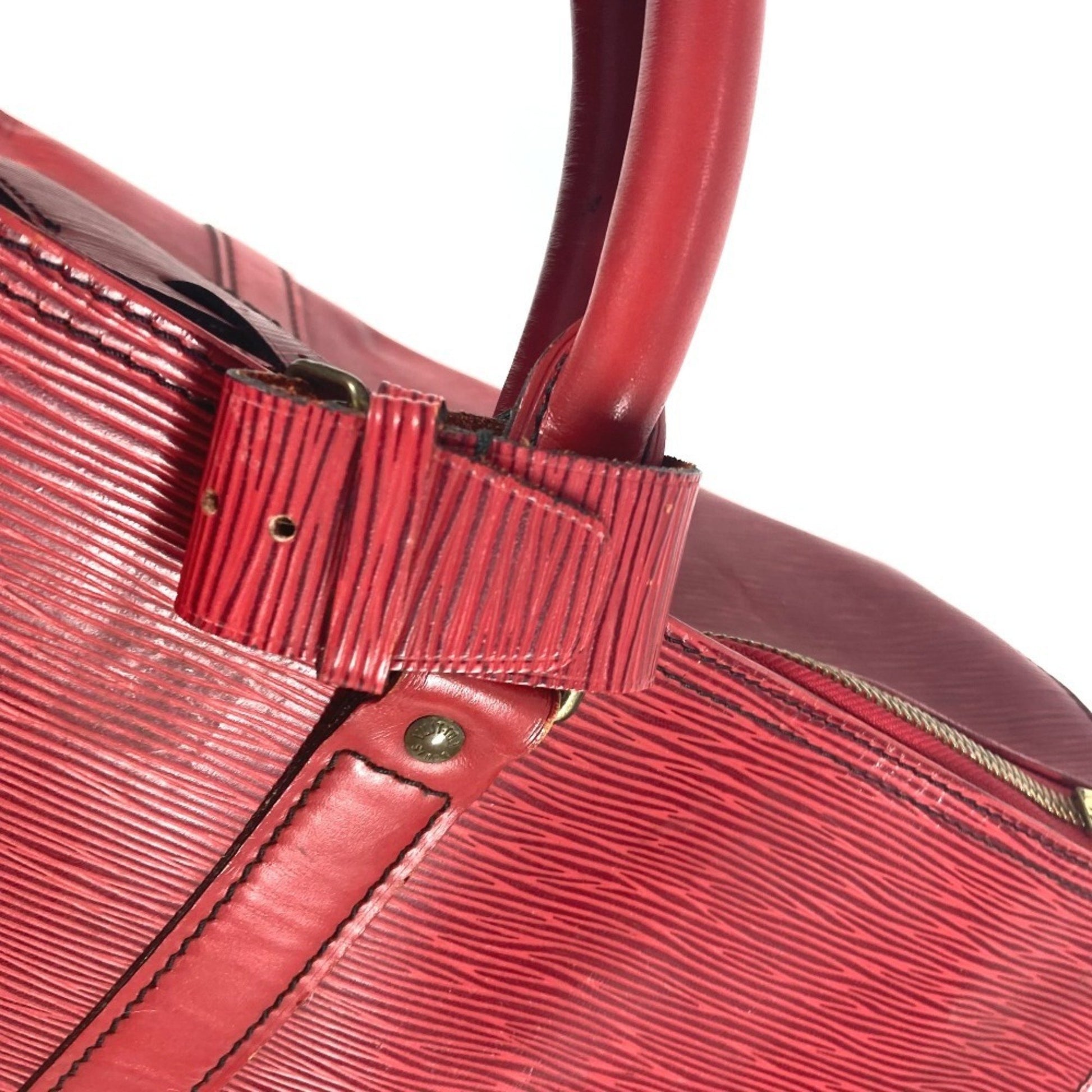 Louis Vuitton Keepall 50, Red, Leather, travel