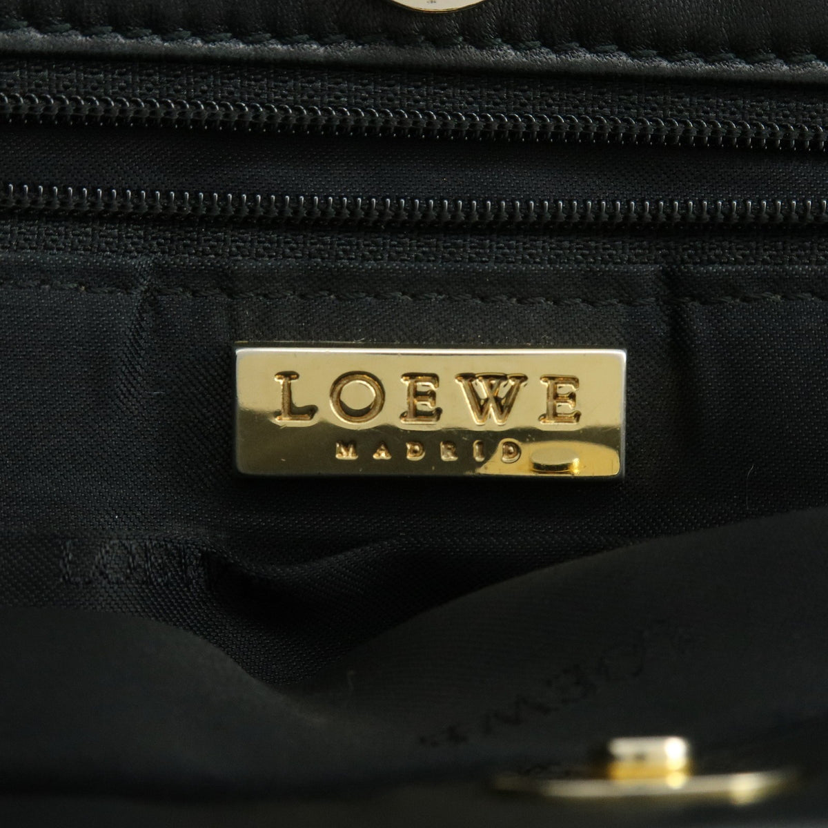 Loewe Vintage Anagram Leather, Black, Leather, Handbag