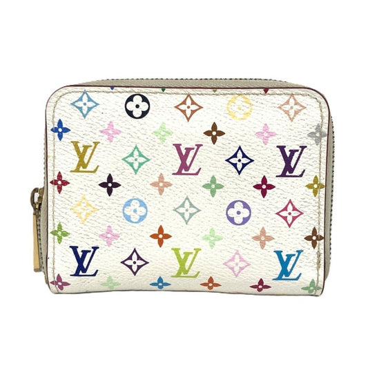 Louis Vuitton Zippy coin purse, White, Canvas, wallet