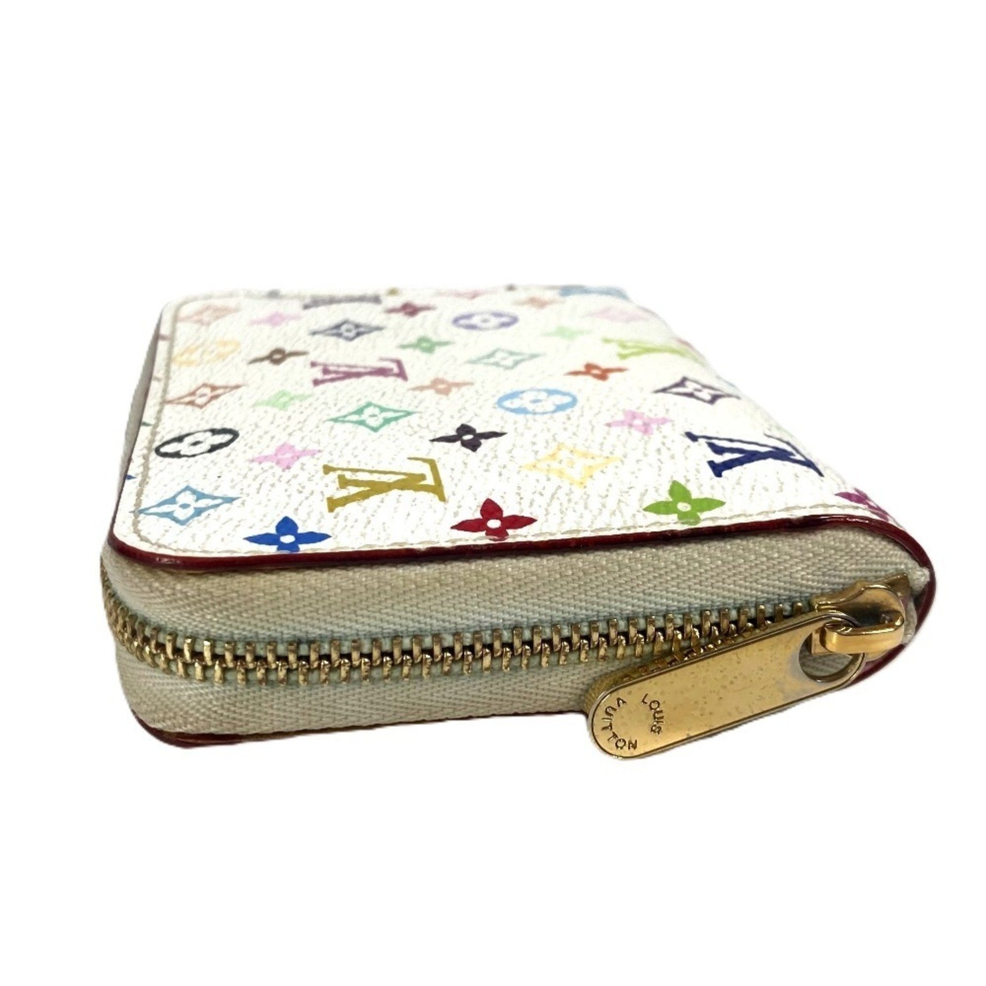 Louis Vuitton Zippy coin purse, White, Canvas, wallet