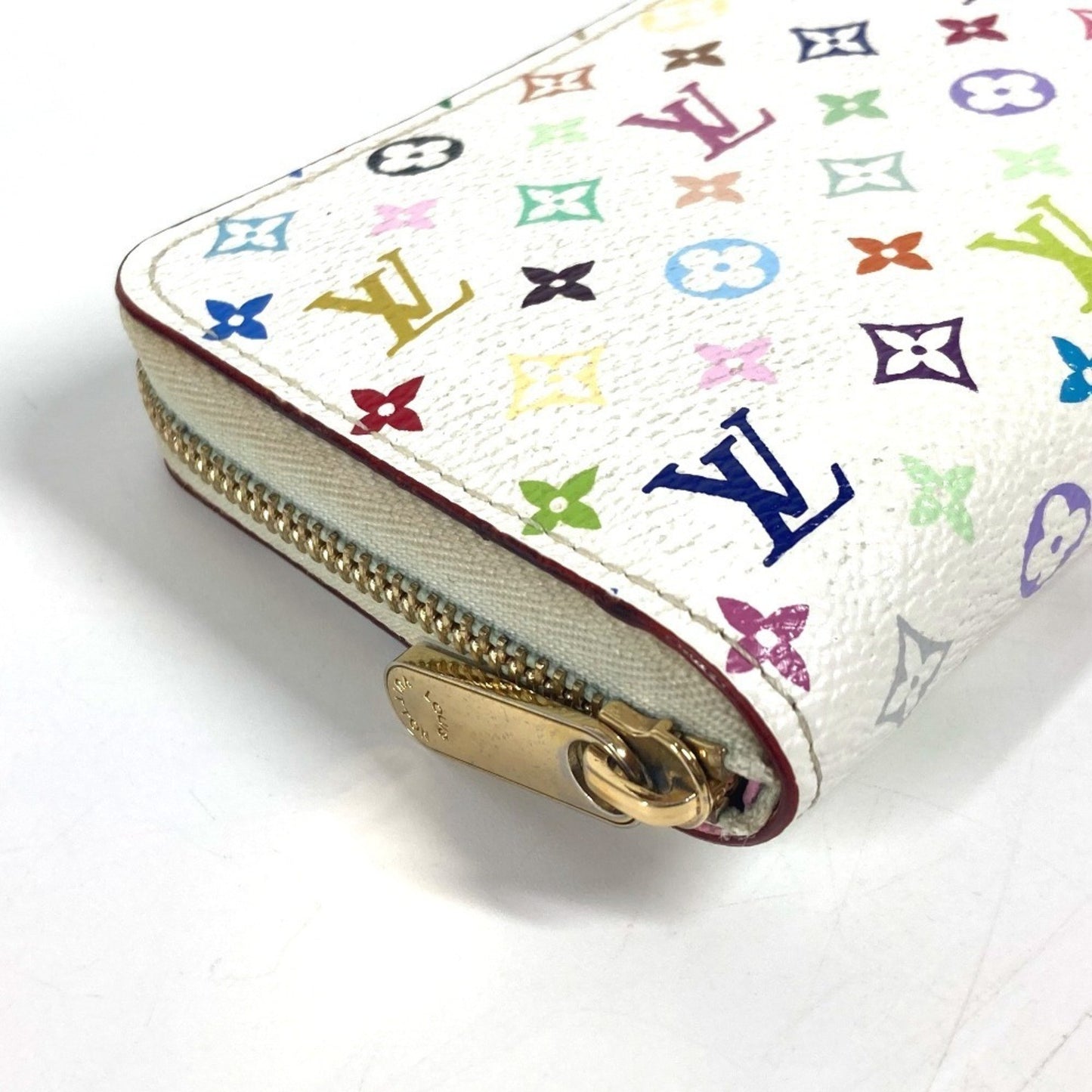 Louis Vuitton Zippy coin purse, White, Canvas, wallet