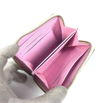 Louis Vuitton Zippy coin purse, White, Canvas, wallet