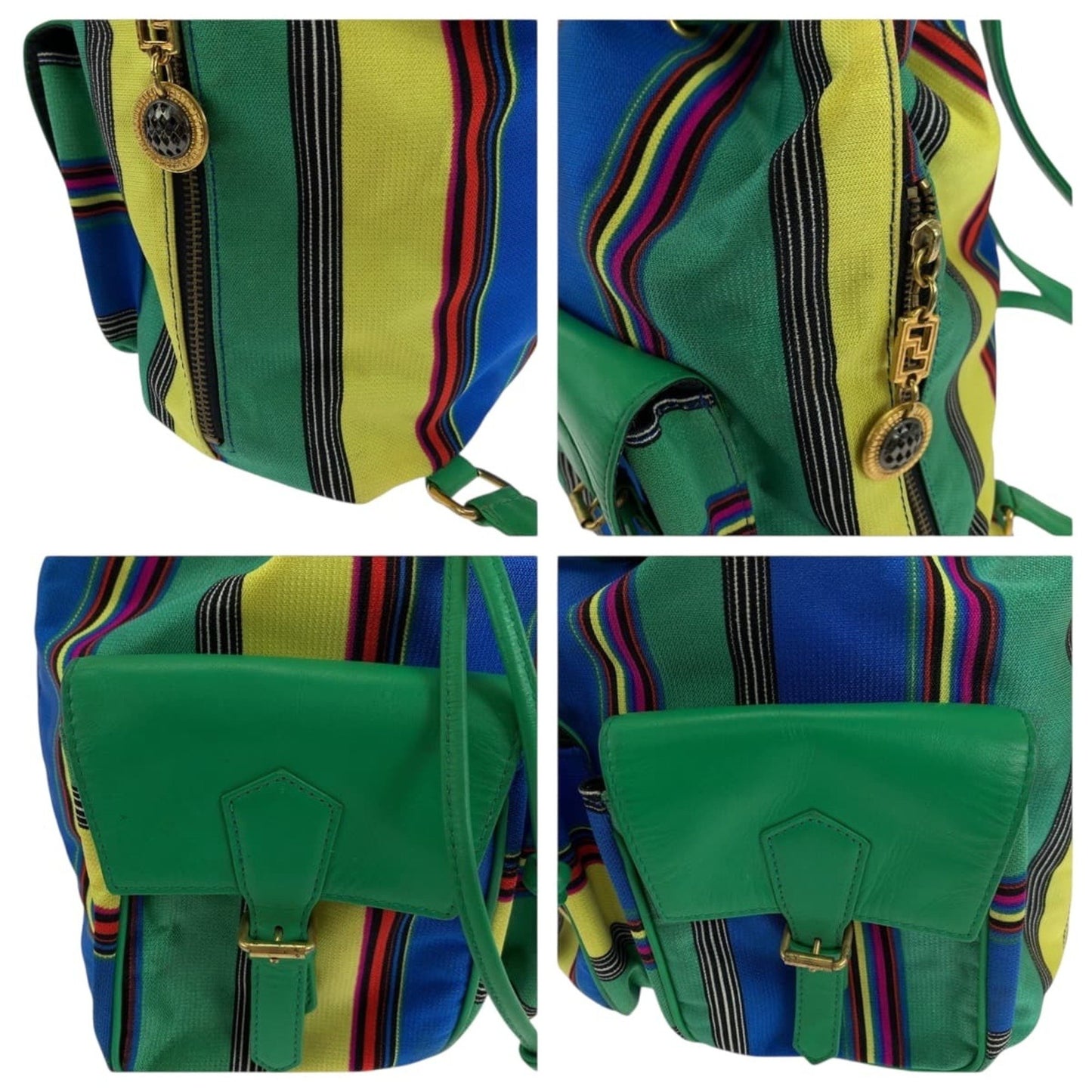 Versace, Multicolour, Canvas, backpack