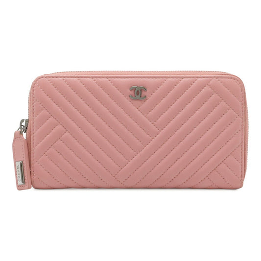 Chanel Zip around wallet, Pink, Leather, wallet