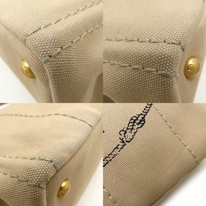 Prada Canapa, Beige, Canvas, handbag