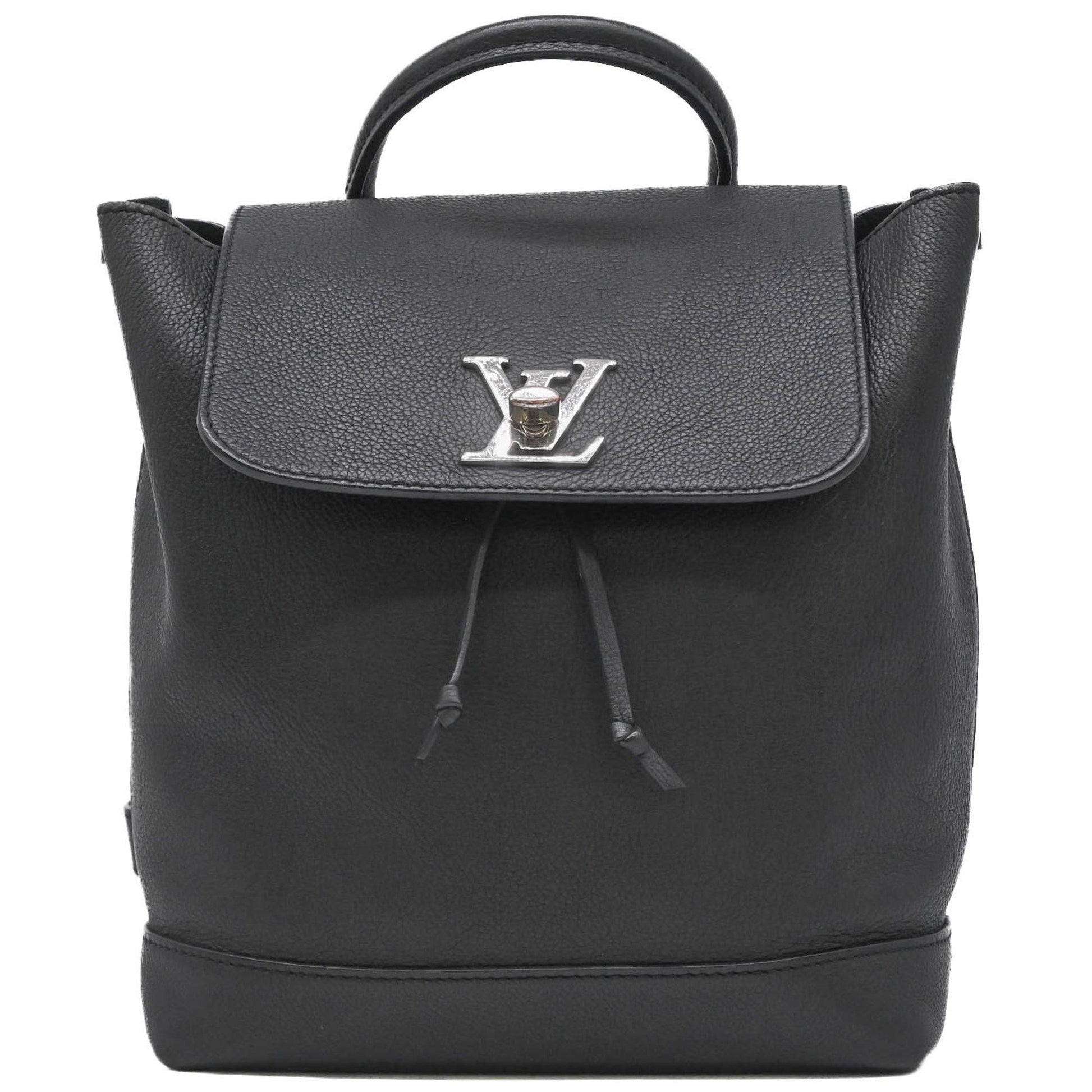 Louis Vuitton Lockme, Black, Leather, backpack