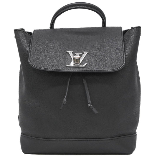 Louis Vuitton Lockme, Black, Leather, backpack