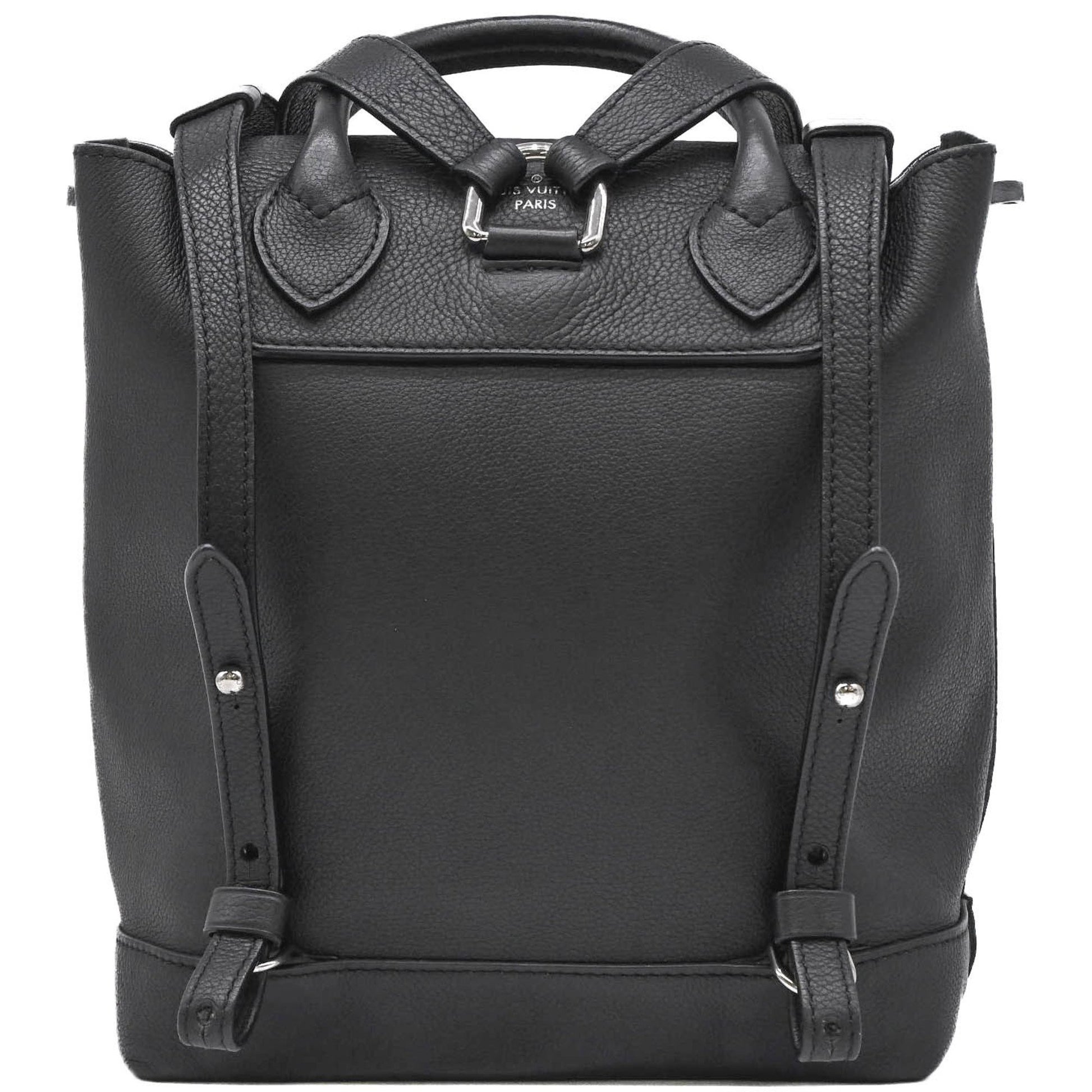 Louis Vuitton Lockme, Black, Leather, backpack