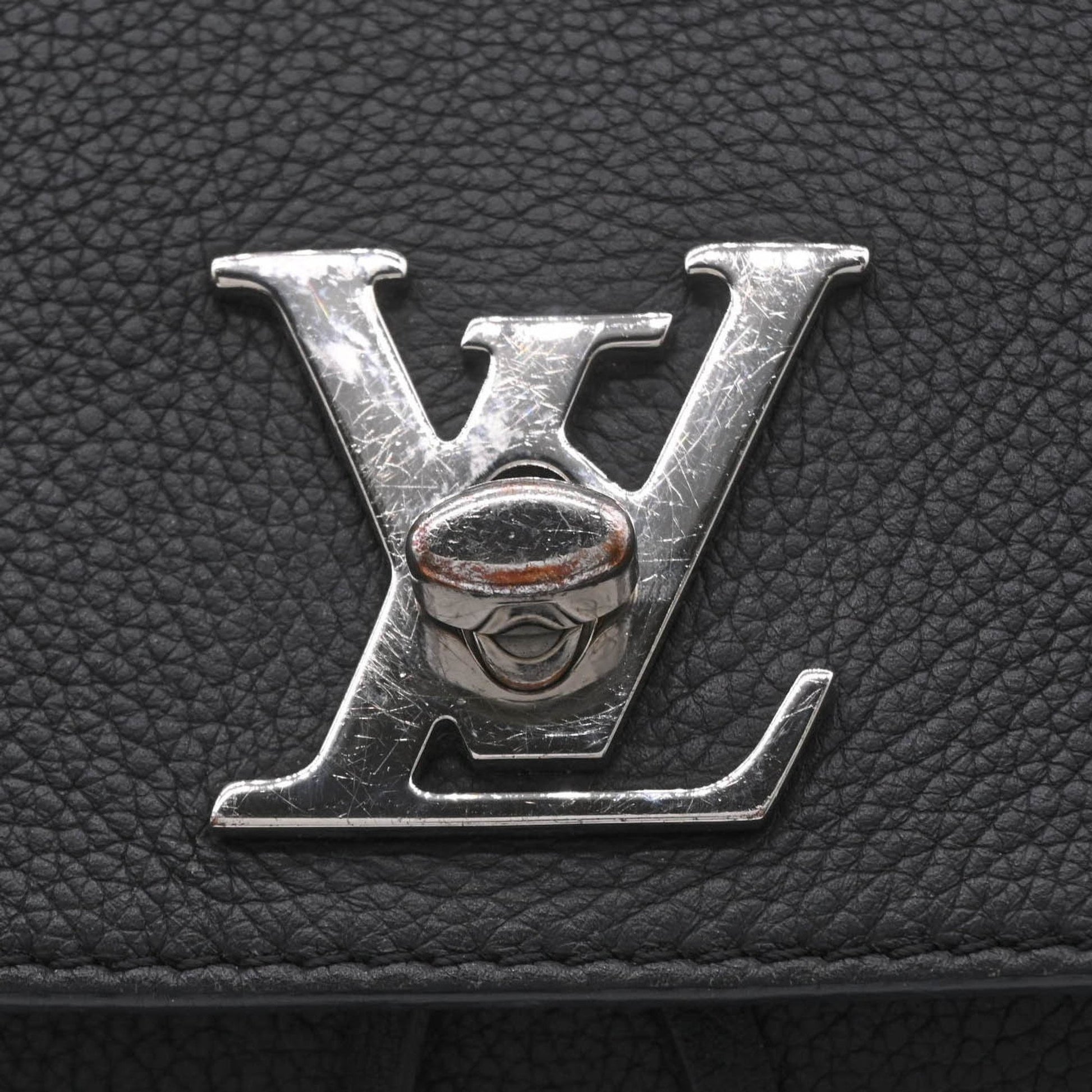 Louis Vuitton Lockme, Black, Leather, backpack
