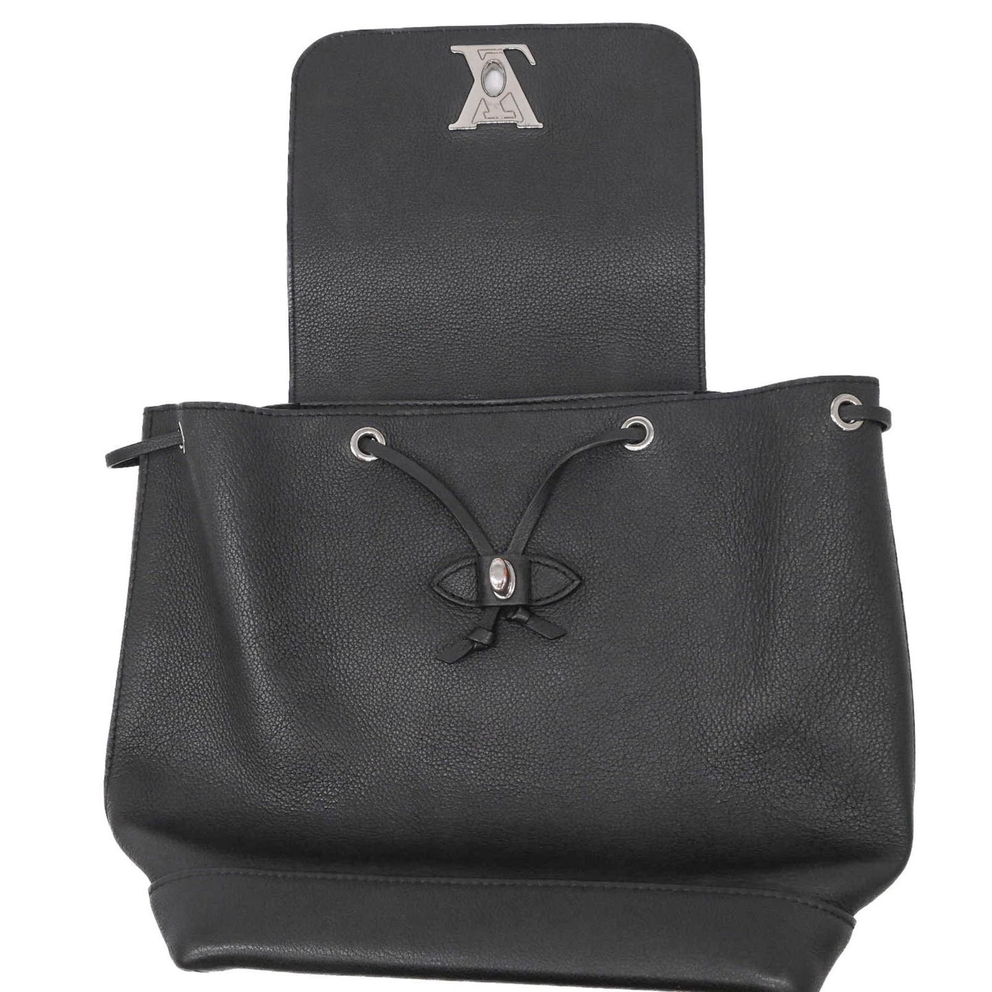 Louis Vuitton Lockme, Black, Leather, backpack