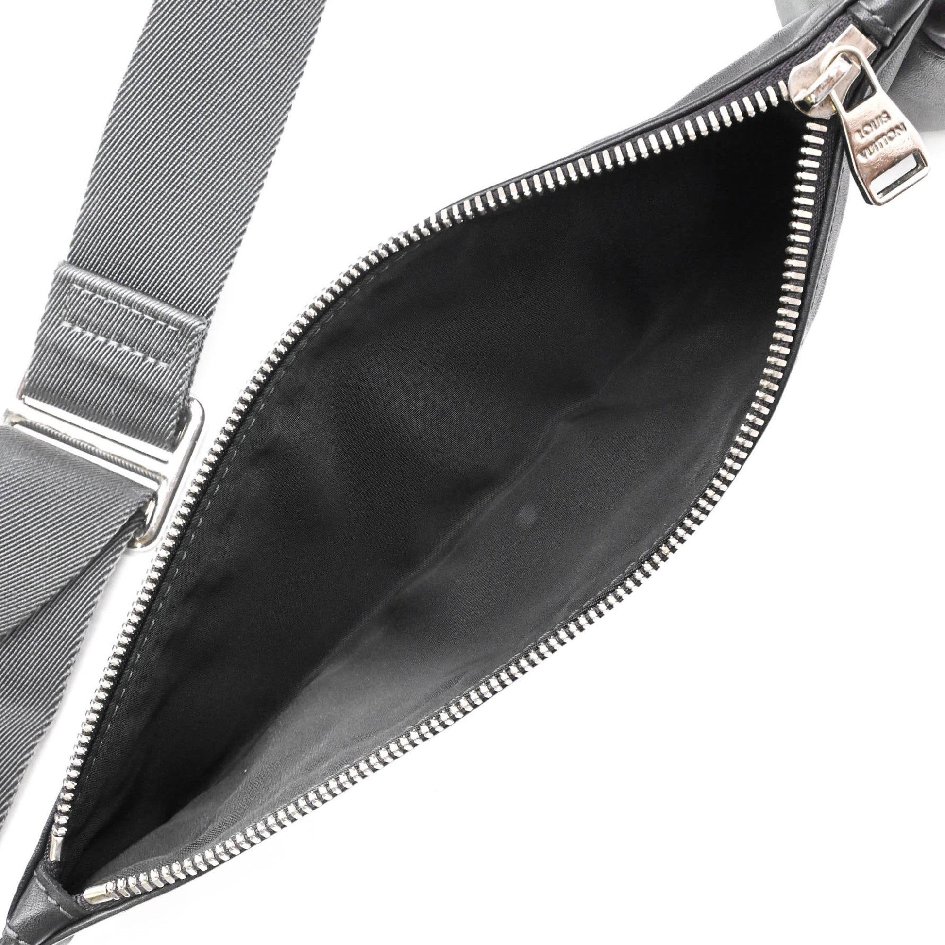 Louis Vuitton V Line Cross, Black, Leather, clutch