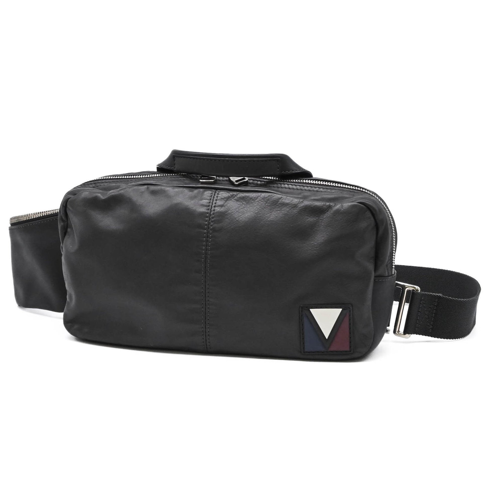Louis Vuitton V Line Cross, Black, Leather, clutch