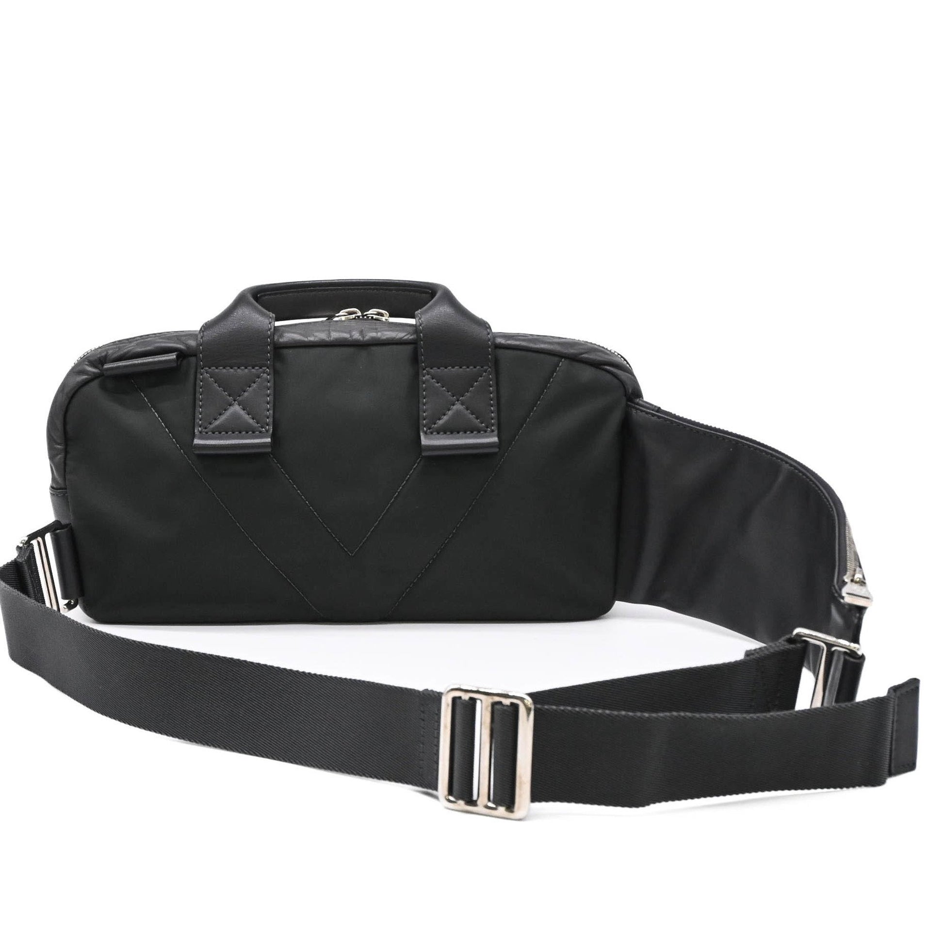 Louis Vuitton V Line Cross, Black, Leather, clutch