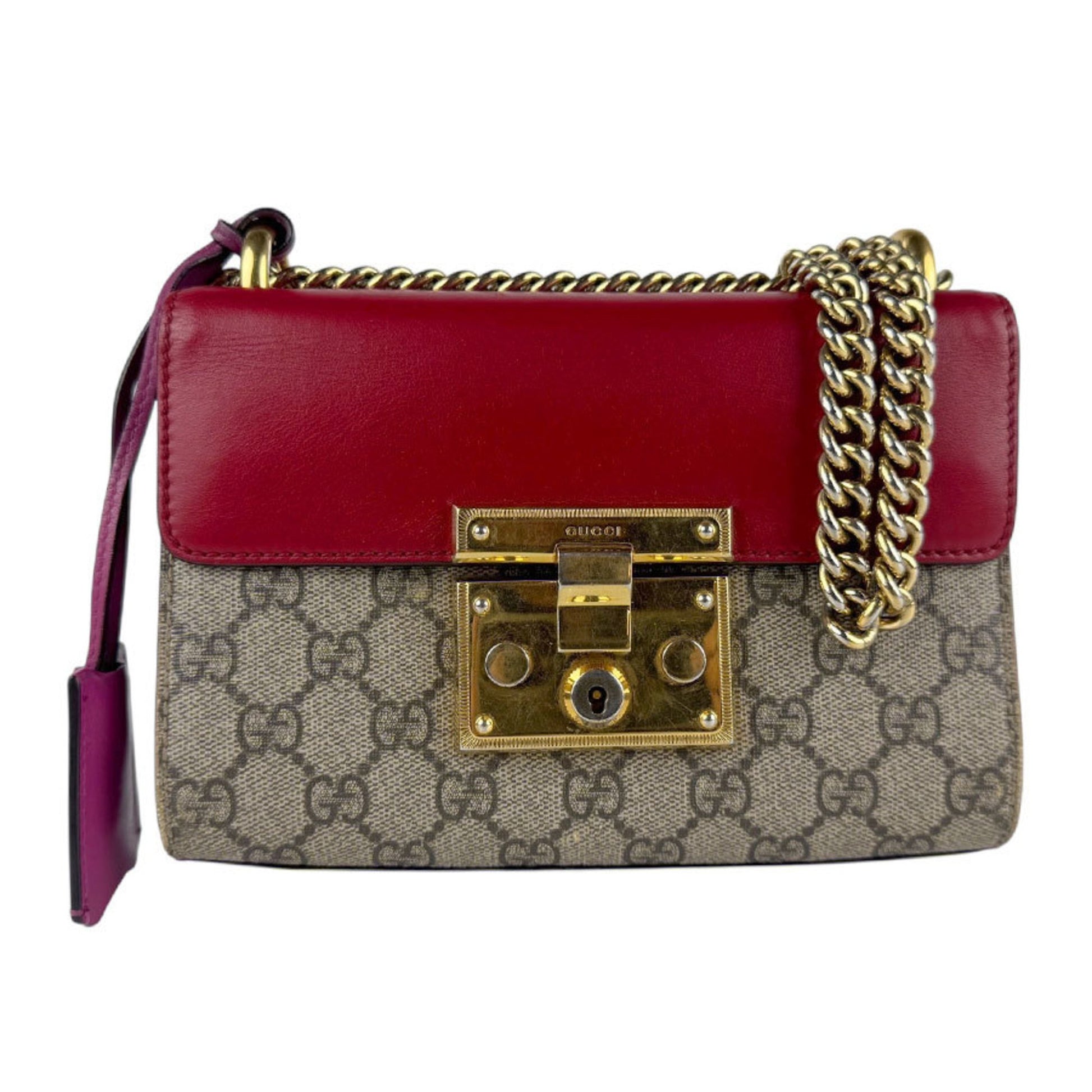 Gucci Padlock, Beige, "CANVAS, LEATHER", shoulder