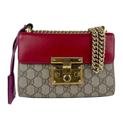 Gucci Padlock, Beige, "CANVAS, LEATHER", shoulder