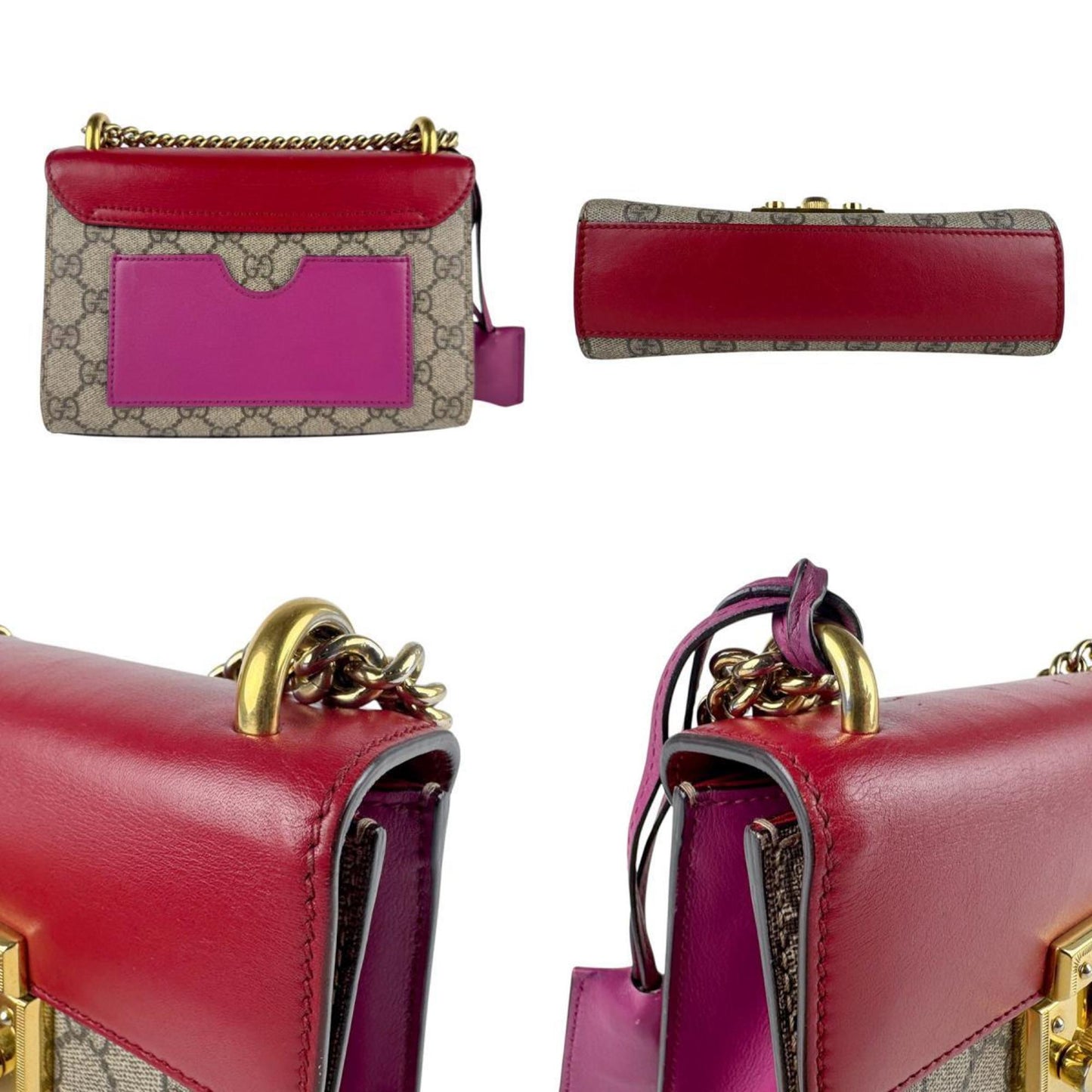 Gucci Padlock, Beige, "CANVAS, LEATHER", shoulder