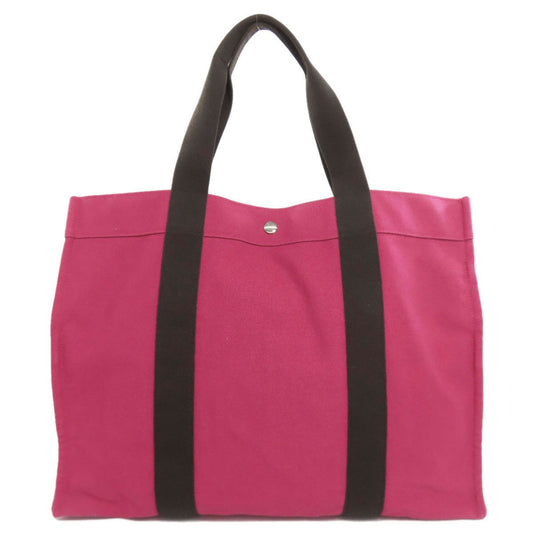 Hermès Sac De Plage, Pink, Canvas, tote