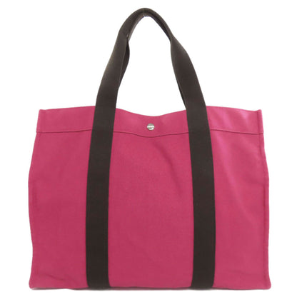 Hermès Sac De Plage, Pink, Canvas, tote
