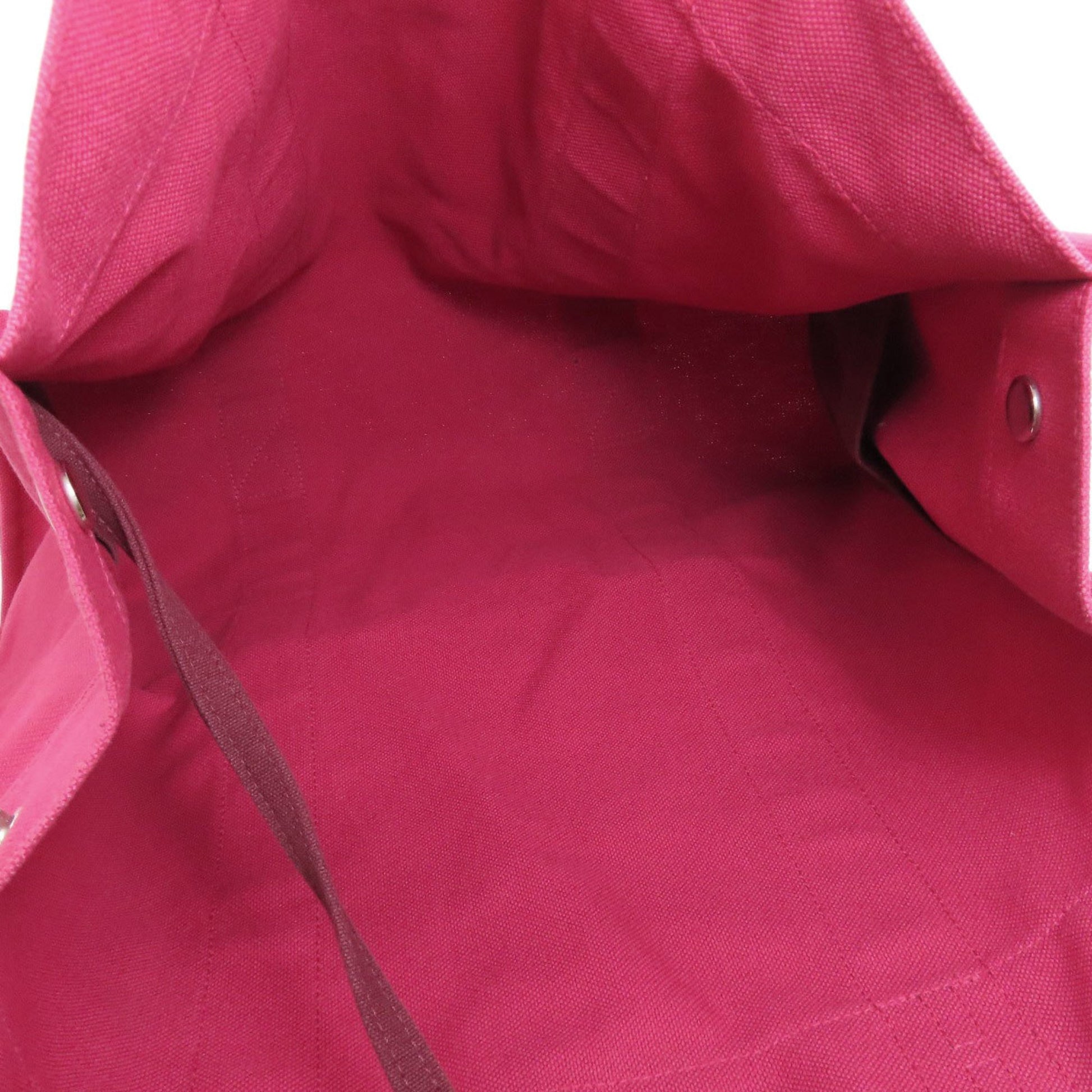 Hermès Sac De Plage, Pink, Canvas, tote