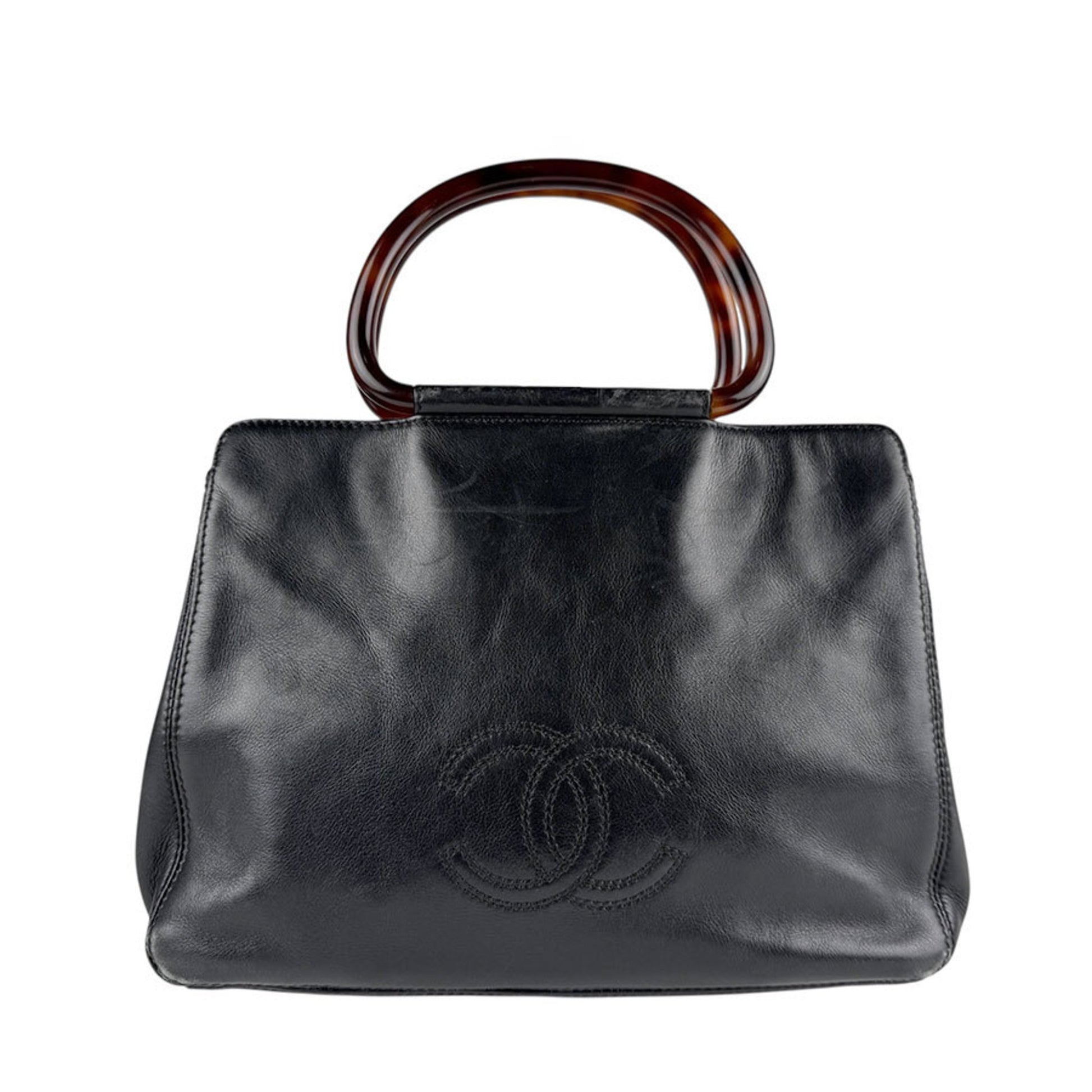 Chanel Coco Mark, Black, Leather, handbag