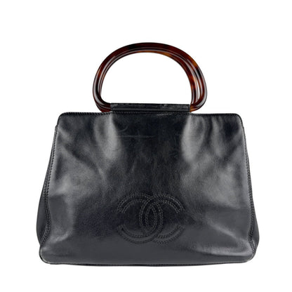 Chanel Coco Mark, Black, Leather, handbag