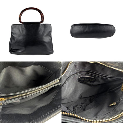 Chanel Coco Mark, Black, Leather, handbag