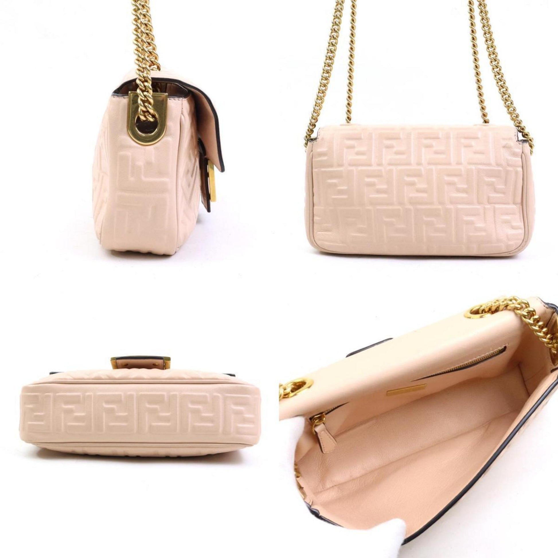 Fendi Baguette, Pink, Leather, shoulder