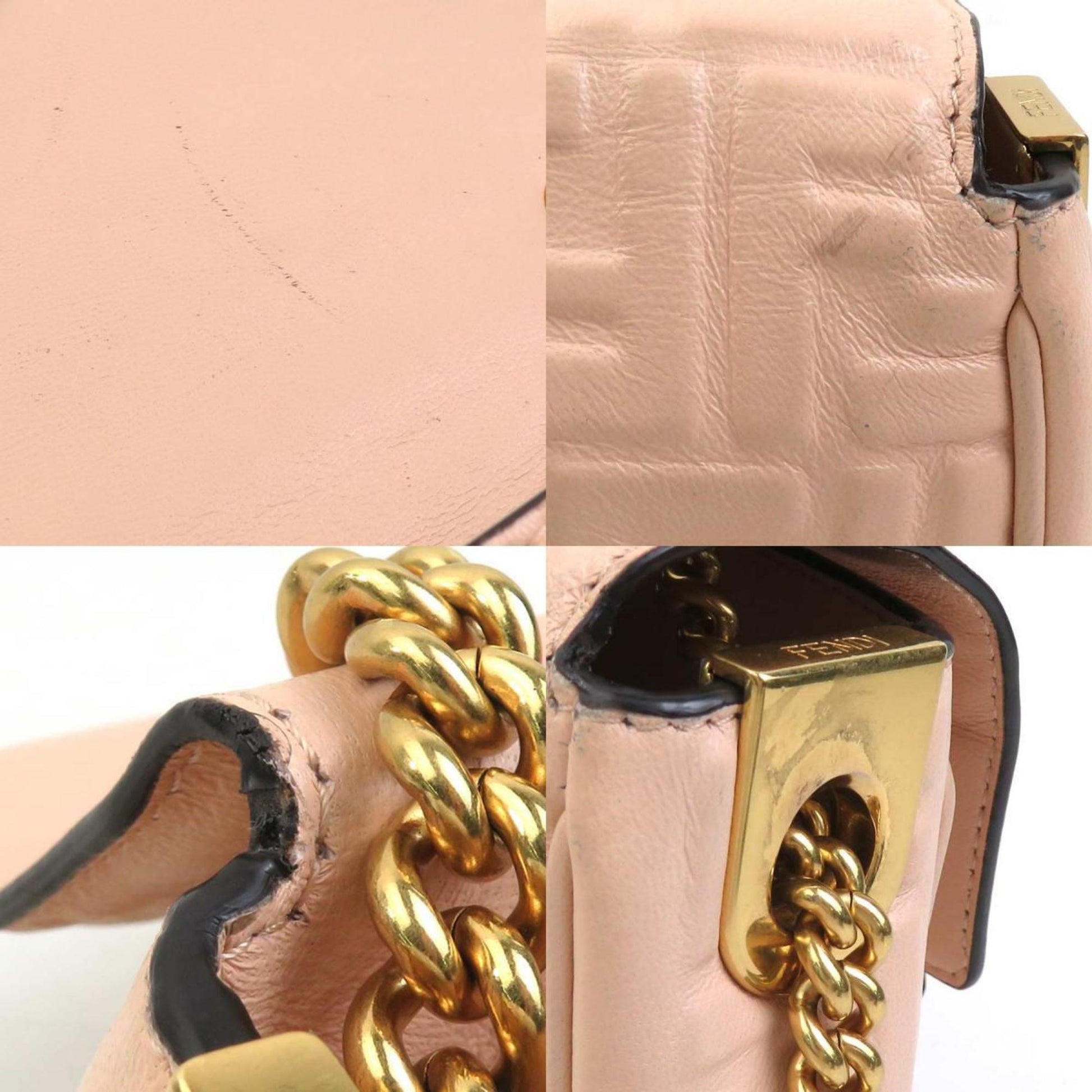 Fendi Baguette, Pink, Leather, shoulder