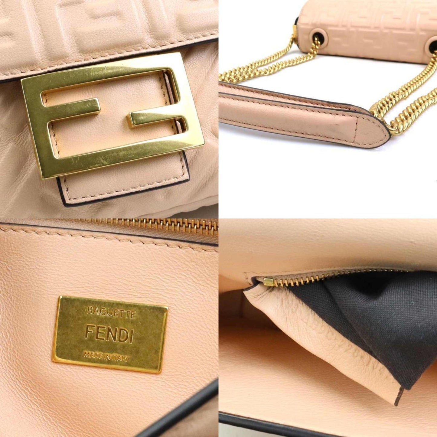 Fendi Baguette, Pink, Leather, shoulder
