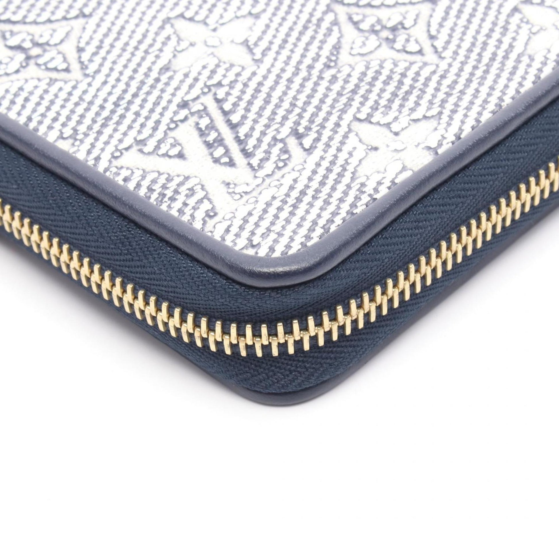 Louis Vuitton Zippy wallet, Navy, Denim - Jeans, wallet