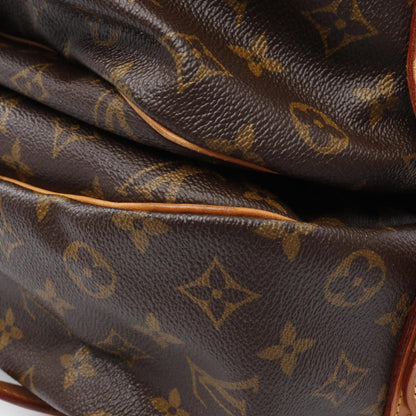 Louis Vuitton Saumur, Brown, "CANVAS, LEATHER", shoulder