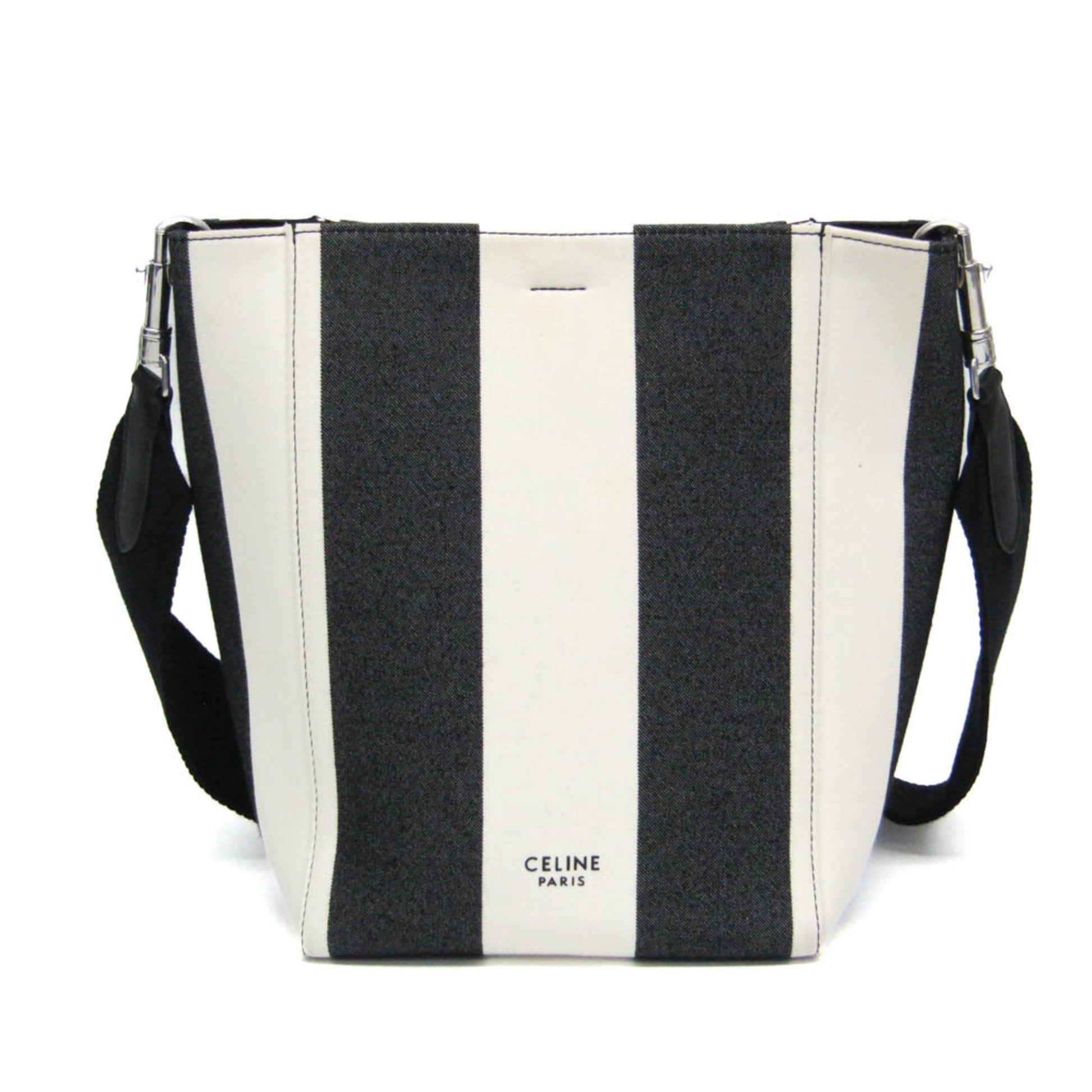 Céline Seau Sangle, White, Canvas, shoulder