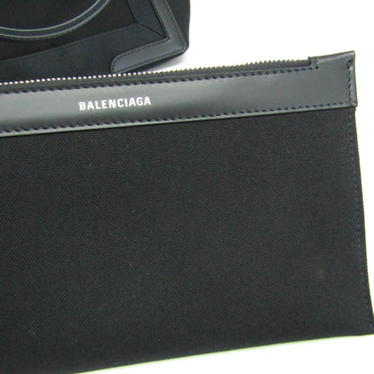 Balenciaga Navy, Black, "CANVAS, LEATHER", tote