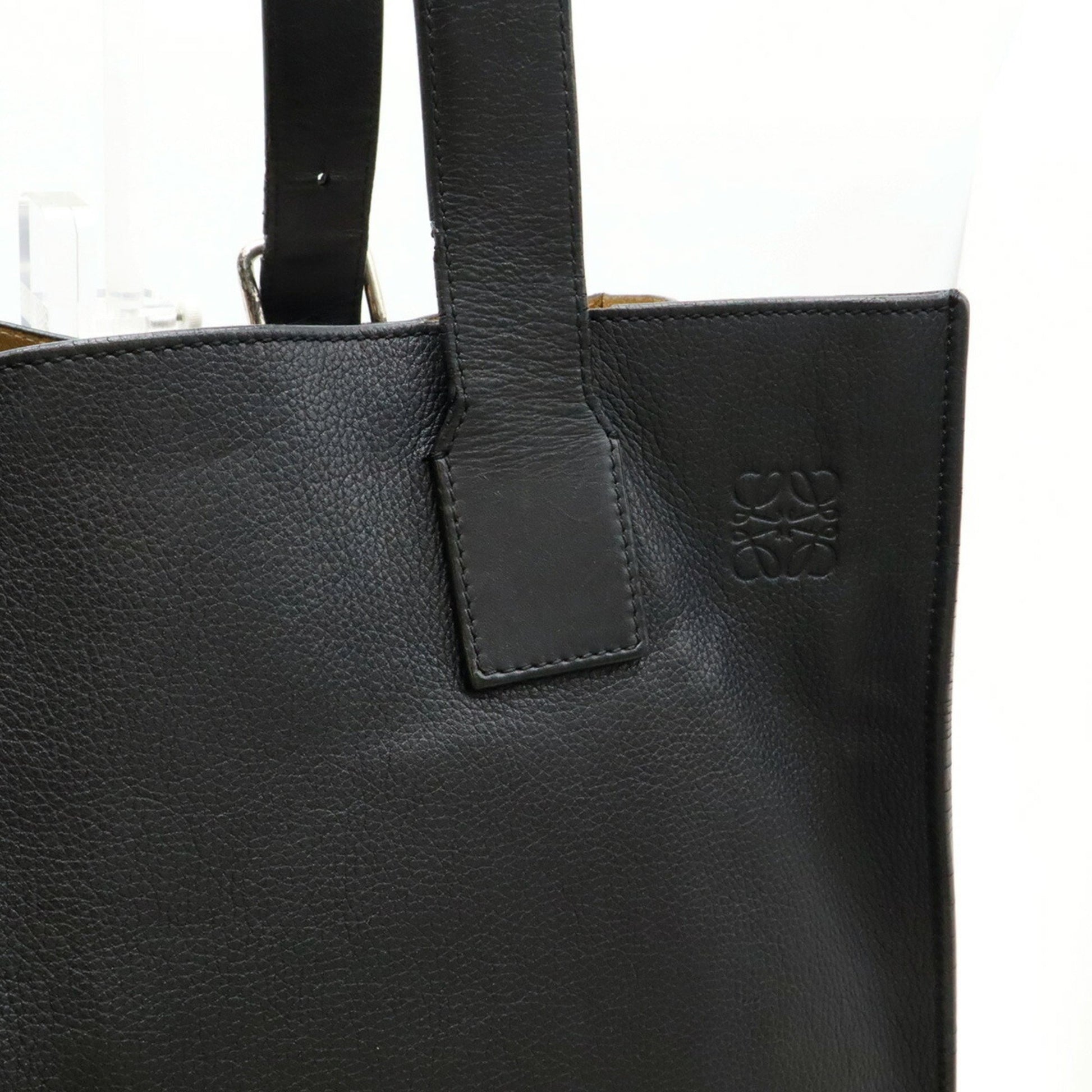 Loewe Buckle, Black, Leather, shoulder