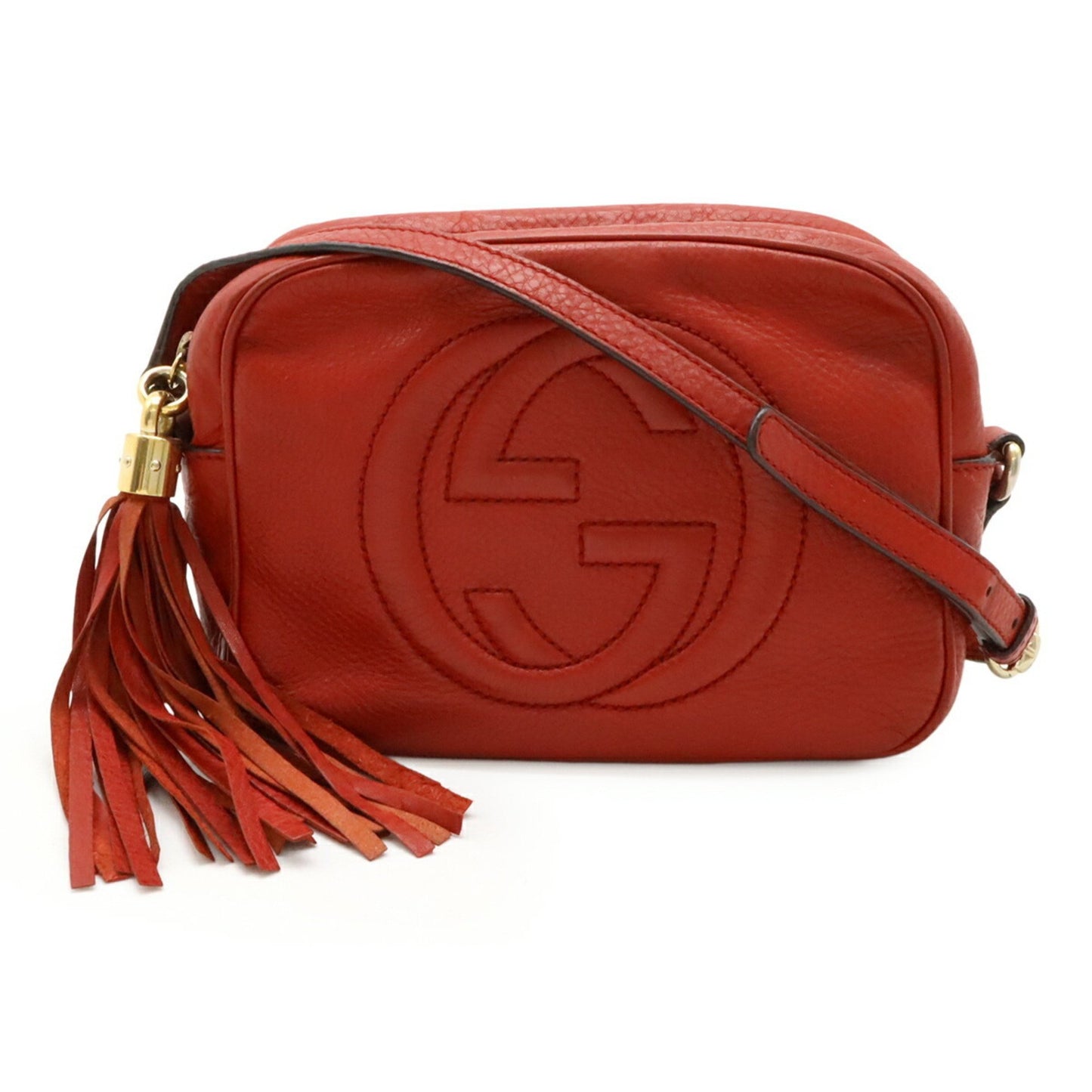 Gucci Soho, Red, Leather, shoulder
