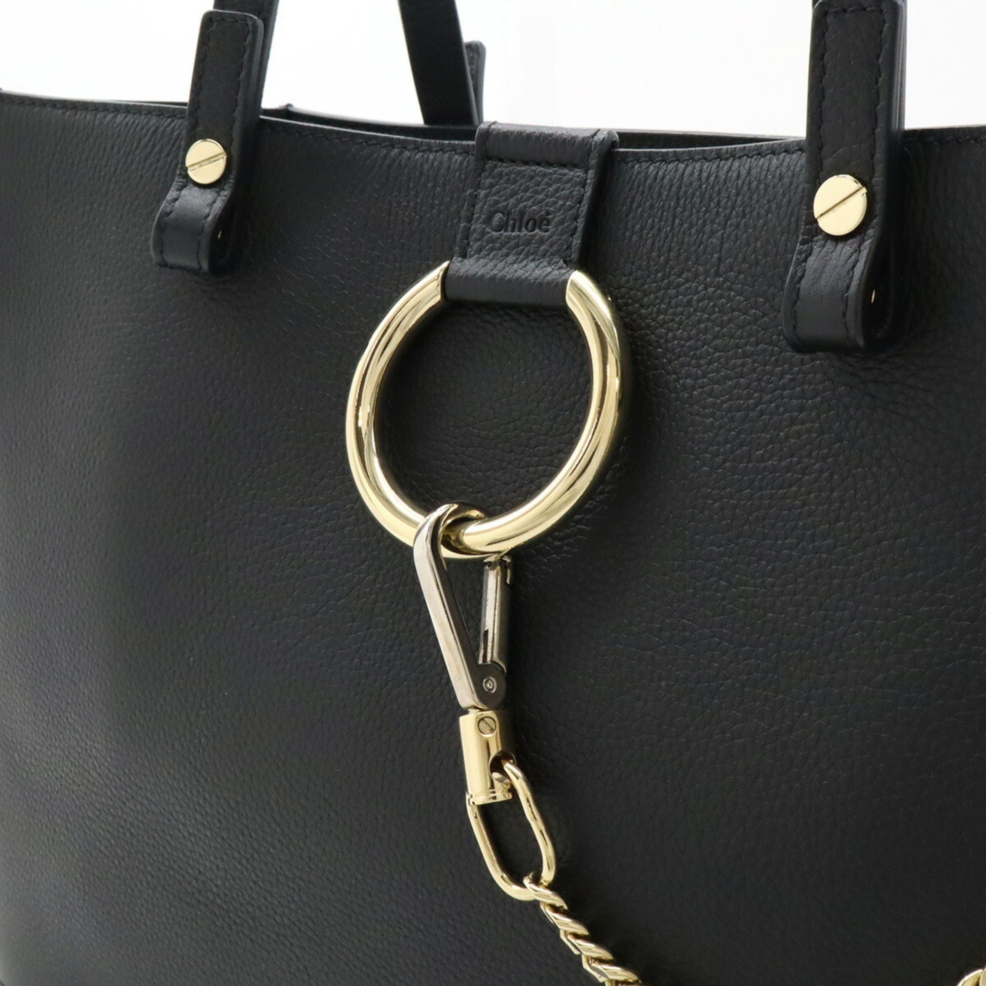 Chloé Faye, Black, Leather, shoulder
